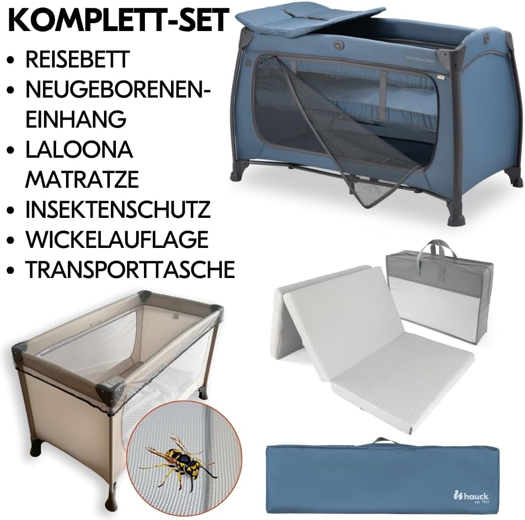 hauck Play N Relax Center Baby Reisebett Set – Dark Blue – Bild 2