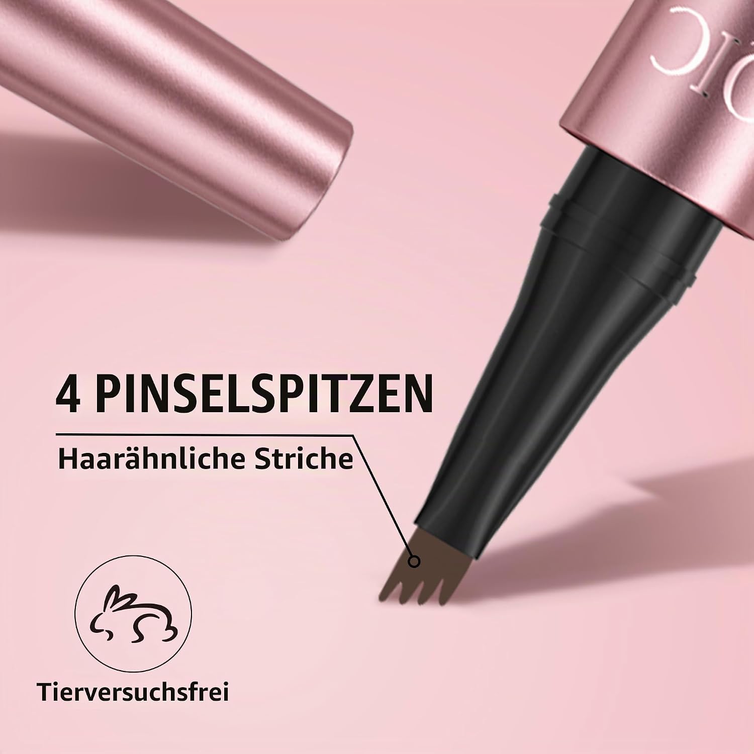 QIC Augenbrauenstift, Microblading Eyebrow Pencil, Wasserfest & Langanhaltend, Präzises Nachzeichnen für Natürliche & Volle Augenbrauen, Cruelty-Free (06 Black Brown) – Bild 3