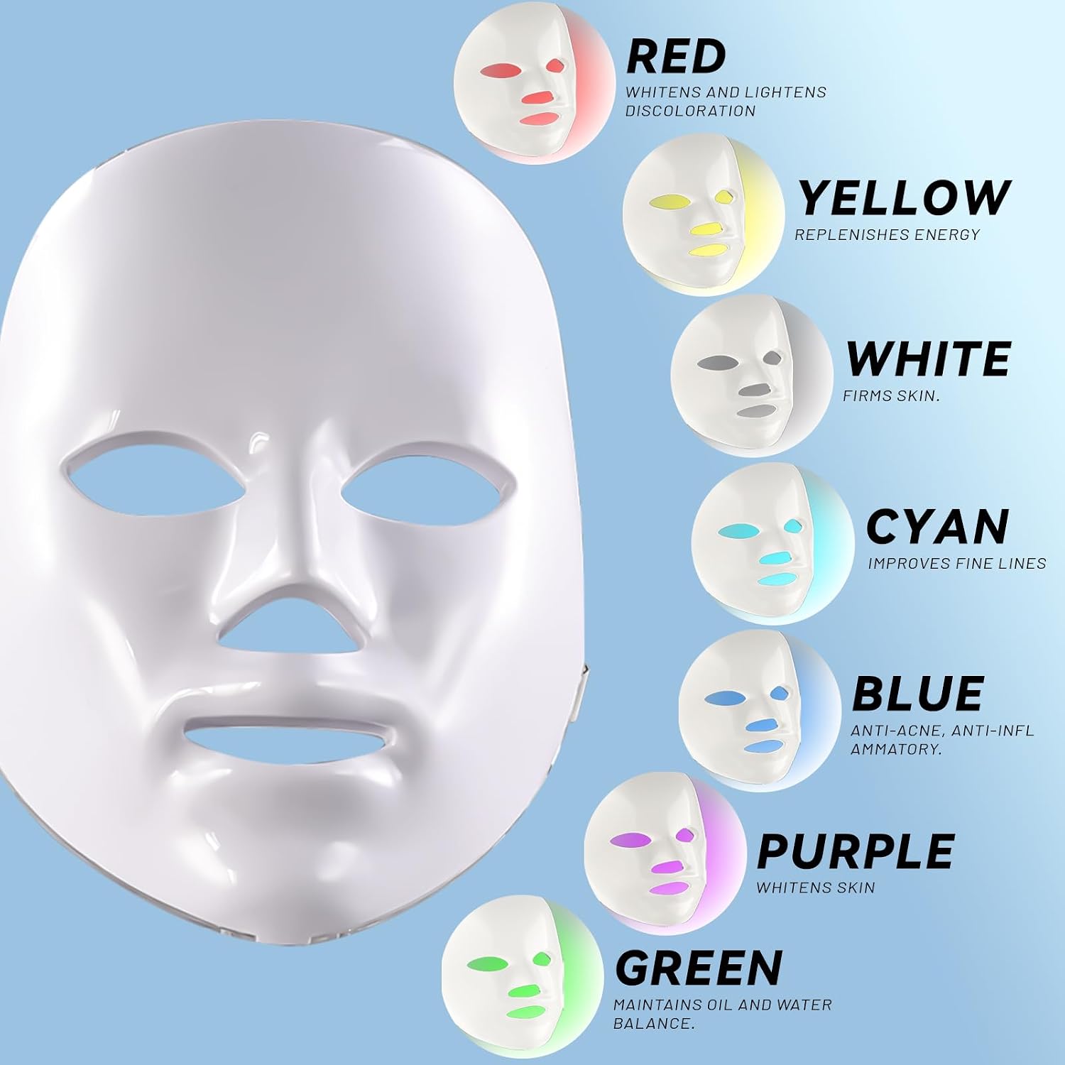 7 in 1 Gesichts-Wasserstoff-Sauerstoff-Schönheitsmaschine mit Maske (Grau) – Bild 2