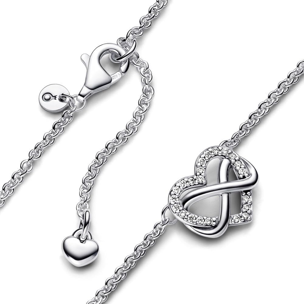 Pandora Moments Halskette Ewigkeitsherz, 14-karätig vergoldet, mit klarem Cubic Zirkonia – Bild 5