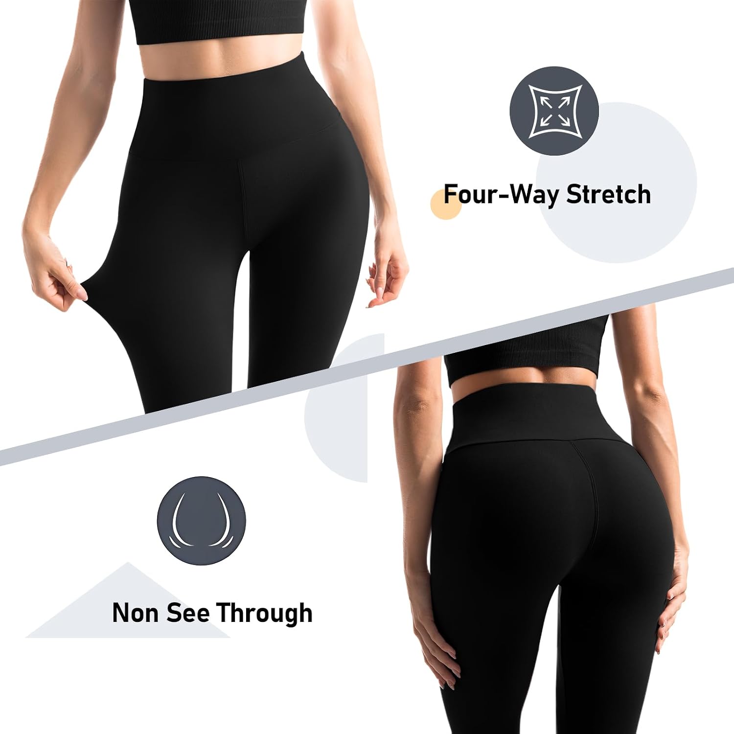 Leafigure 2er Pack High Waist Leggings Damen mit Taschen – Bild 6