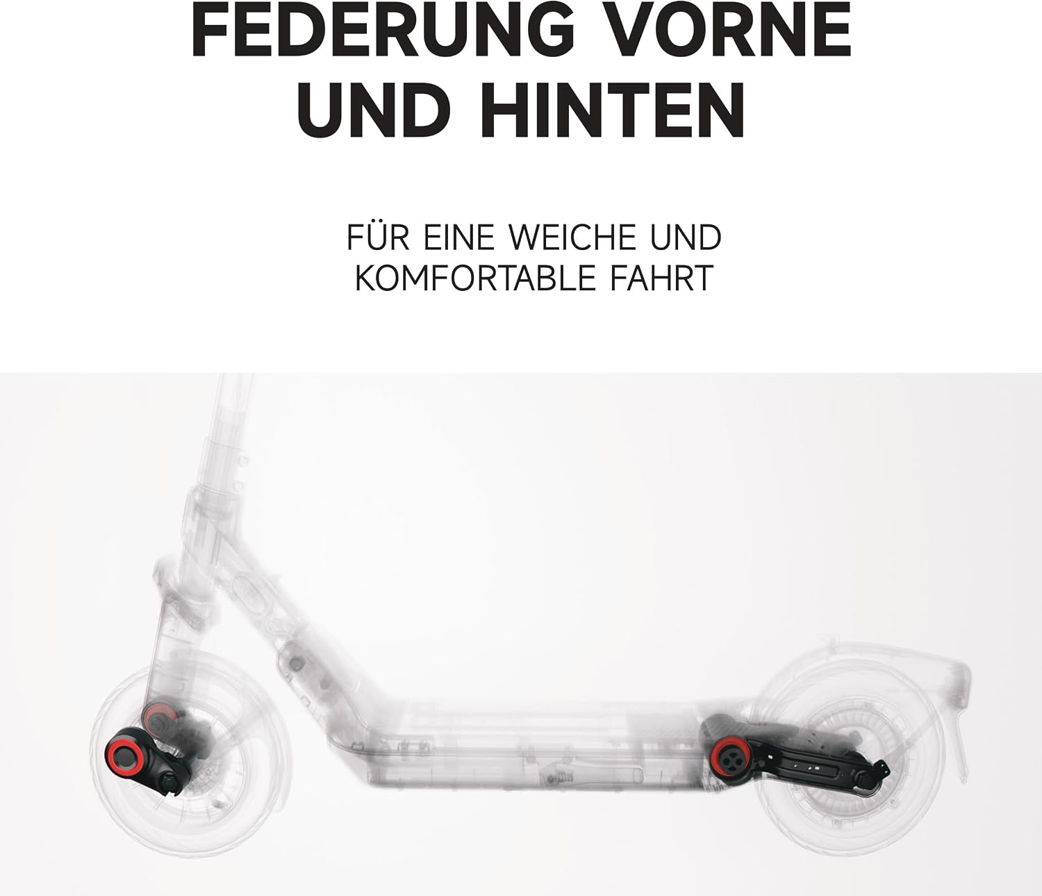 Segway-Ninebot E3 D E-Scooter für Pendler mit Straßenzulassung, 45km Reichweite (37km bei 20km/h), 800W Motor, faltbar & leicht (17,5kg), Federung vorne & hinten, 10-Zoll Reifen, IPX5 – Bild 5