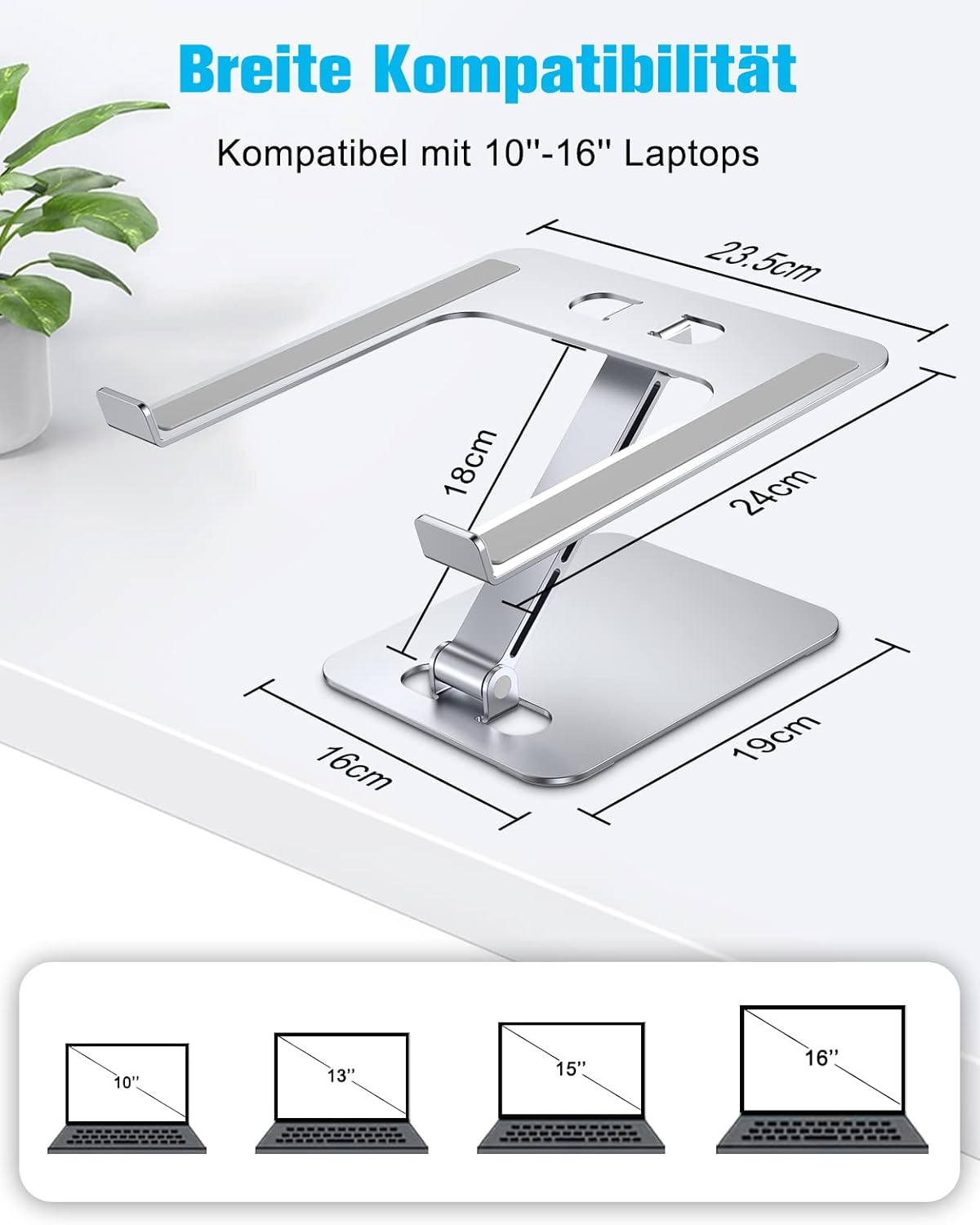 Babacom Laptop Ständer Höhenverstellbar, Faltbarer aus Aluminiumlegierung – Bild 5