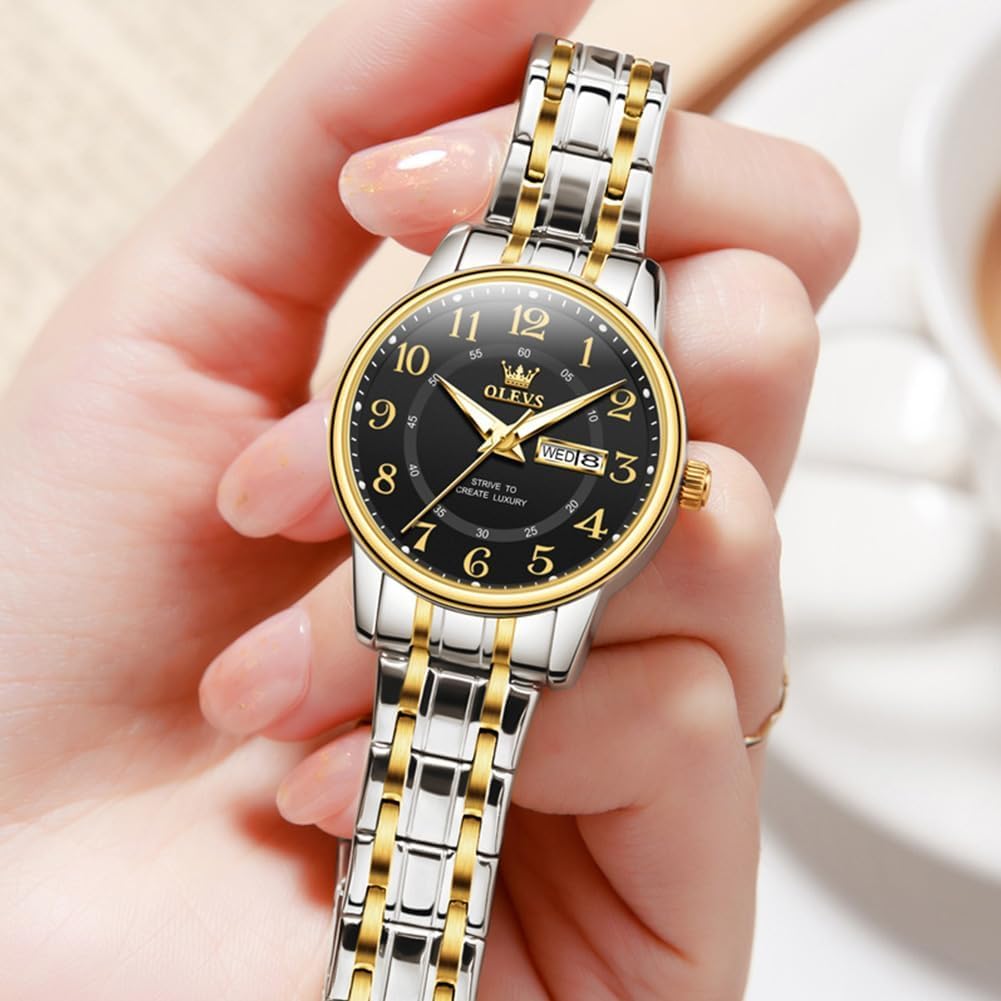 OLEVS Armbanduhr Damen 3Bar Wasserdicht mit Quarzwerk Klassische – Bild 5