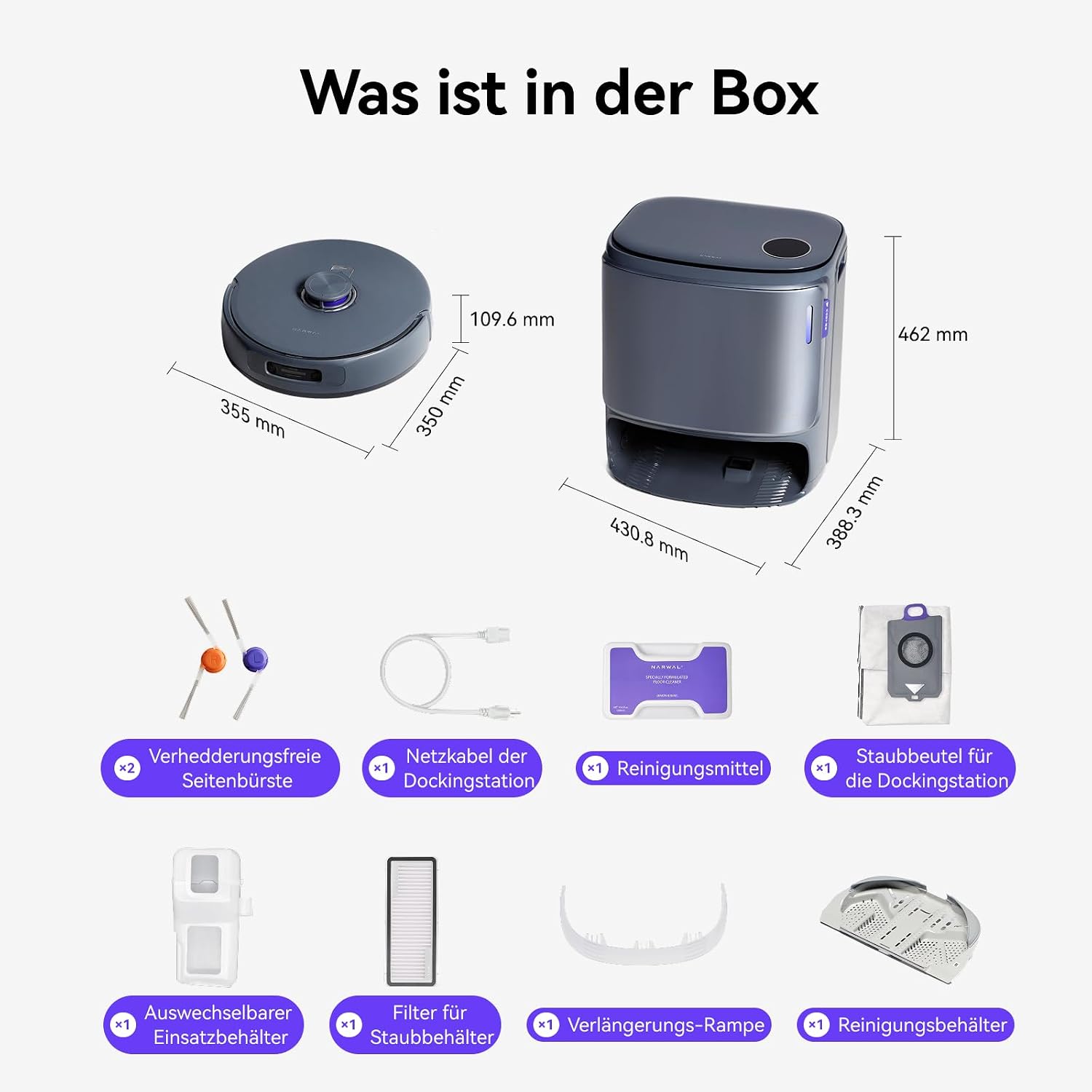 NARWAL Freo Z10 Ultra Saugroboter mit Wischfunktion, 18.000 Pa Saugleistung, Dynamische Moppausdehnung, Tangle-Free System, Intelligente Nass-Trocken-Reinigung, All-in-One-Basisstation Grau z20 – Bild 12