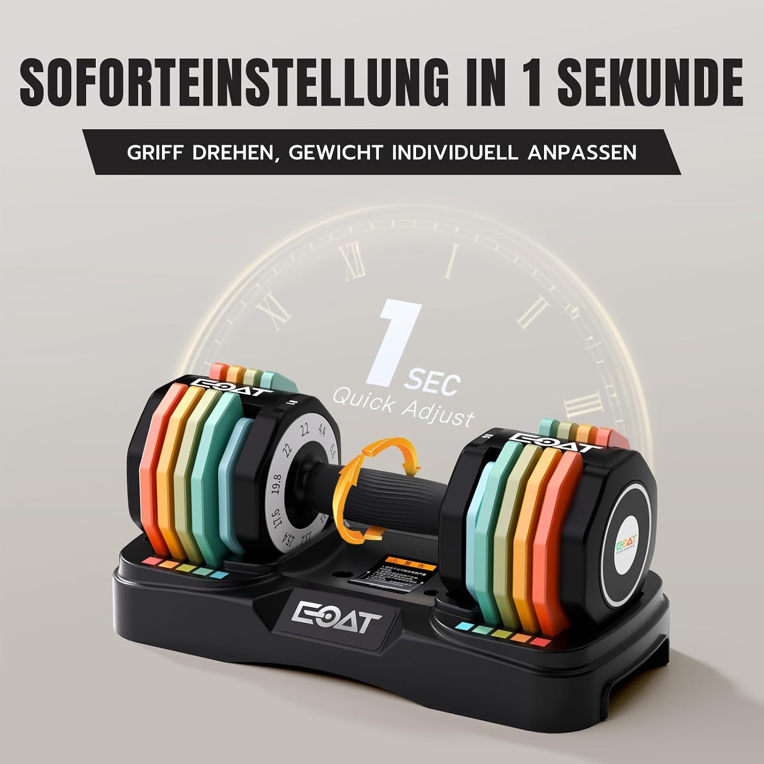 EOAT Verstellbare Hantel, 10 Gewichtsstufen, für Männer und Frauen geeignet, für das Training zu Hause und das Ganzkörpertraining – Bild 5