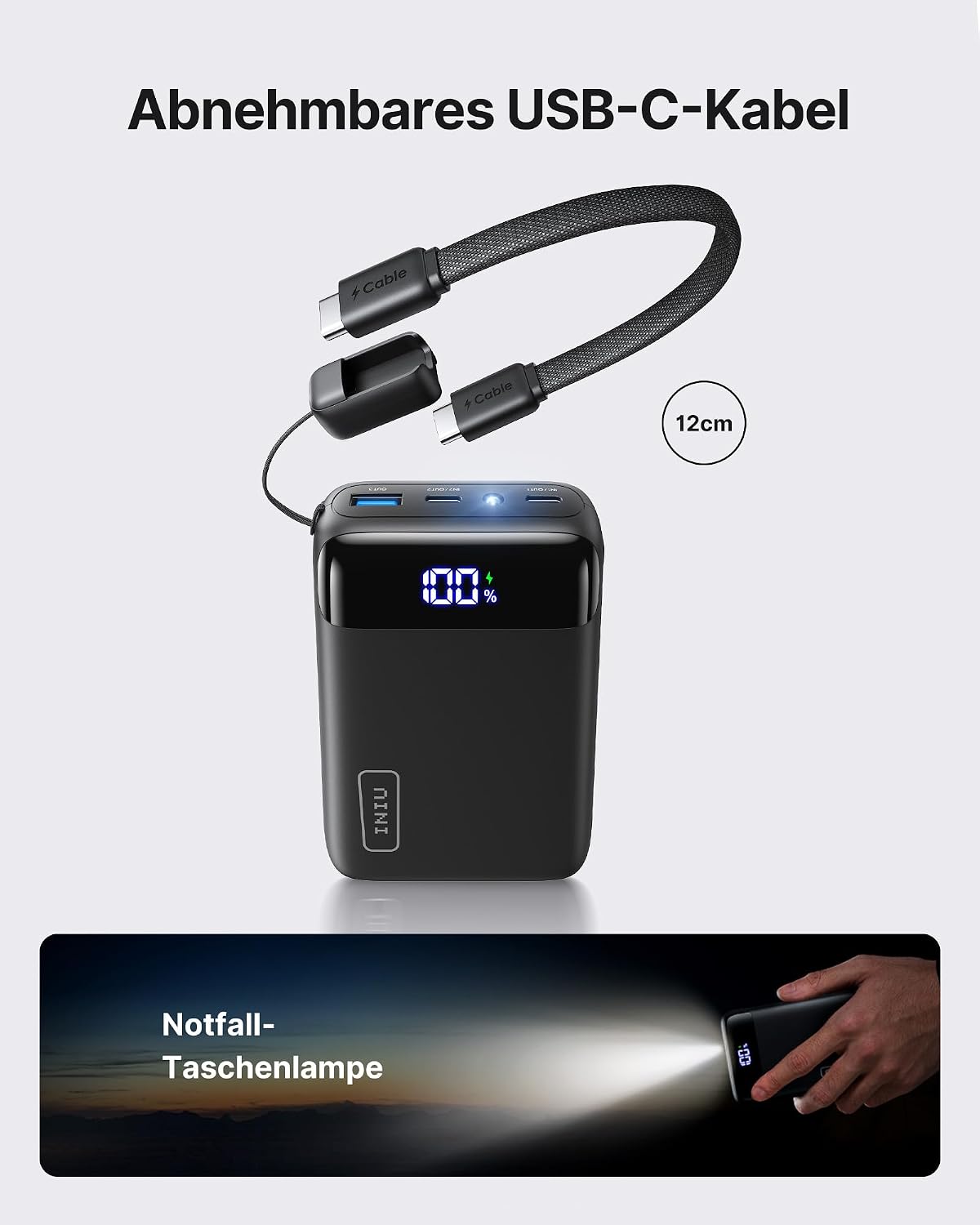 INIU 20000mAh Power Bank, Klein 22.5W Schnellladung Externe Handyakkus – Bild 5