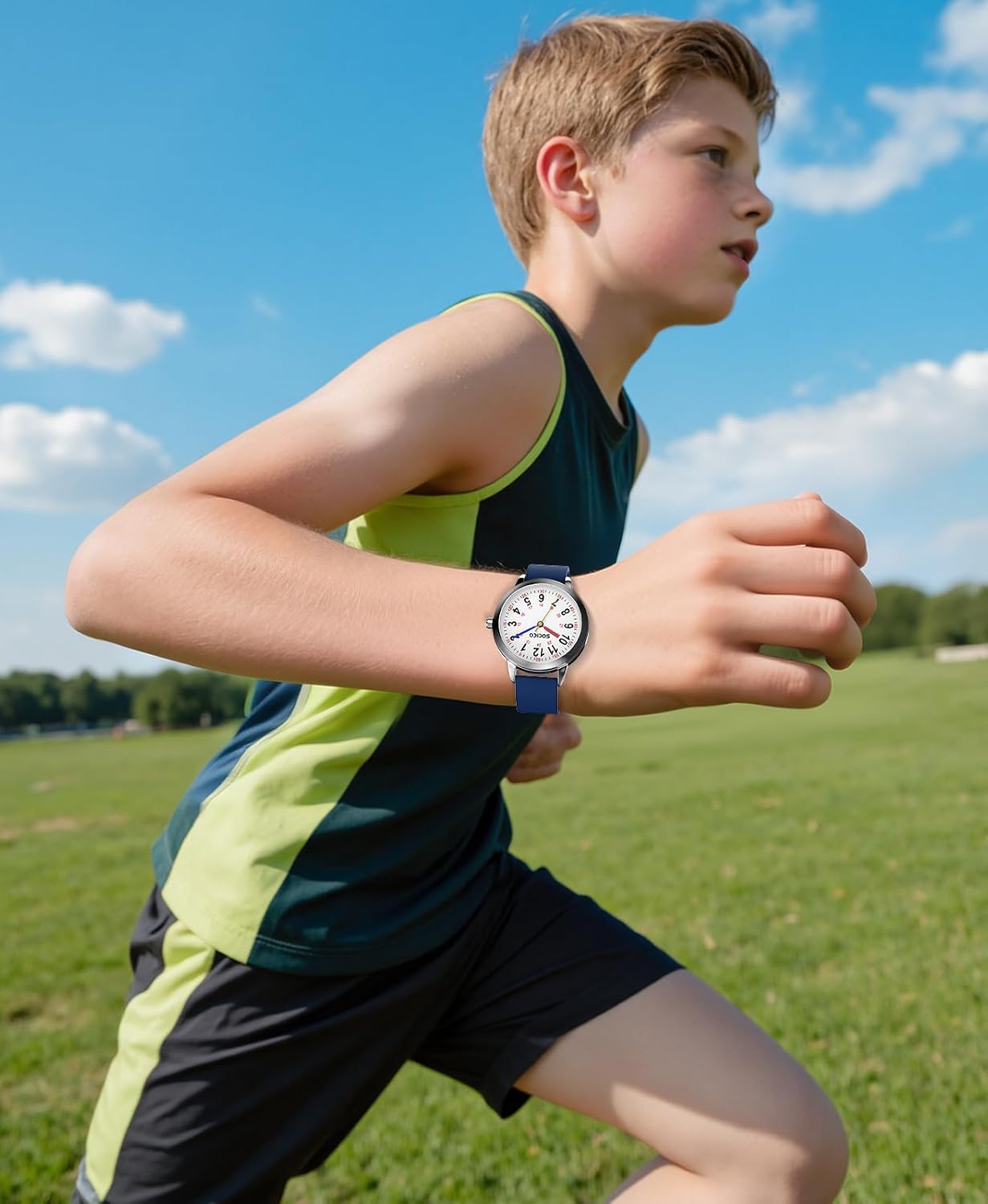 SOCICO Kinder Lernuhr Armbanduhr wasserdichte Analoguhr für Mädchen Jungen – Bild 6