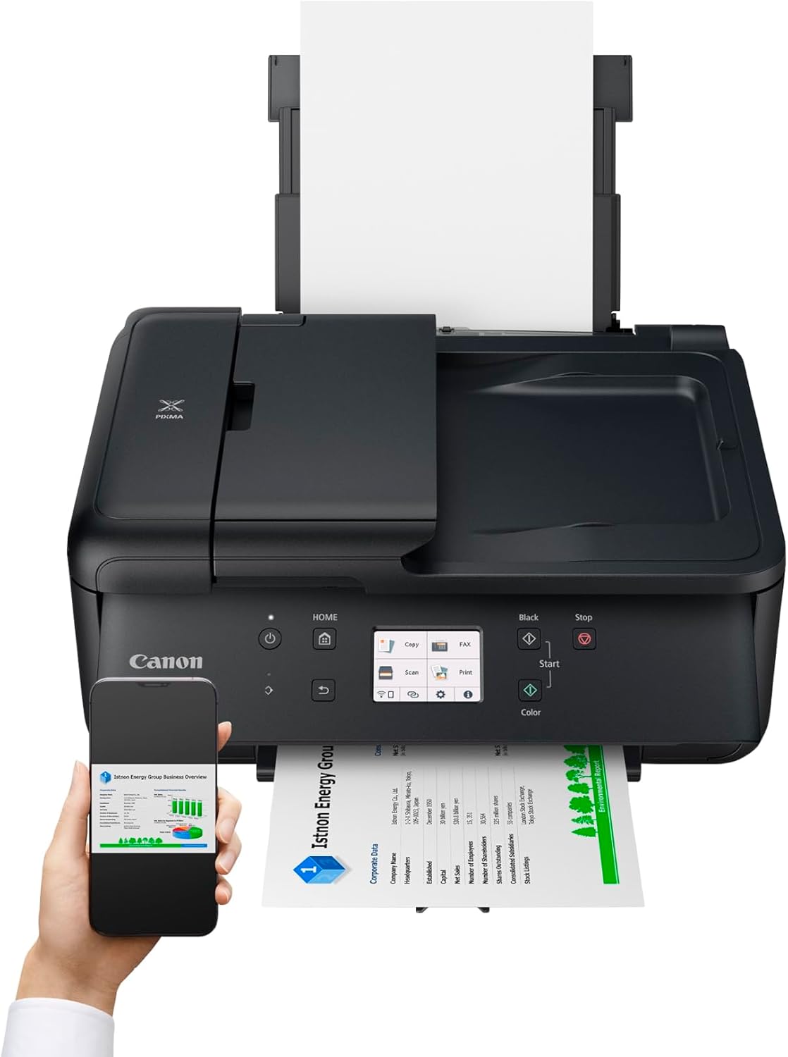 Canon PIXMA TR7650 Multifunktionsdrucker DIN A4 - Farbtintenstrahldrucker schwarz 4 in 1 (Scanner, Kopierer, kabelloser Drucker, Fax, Cloud Link, ADF, WLAN, LCD, 4800 x 1200 DPI, AirPrint & Mopria) – Bild 4