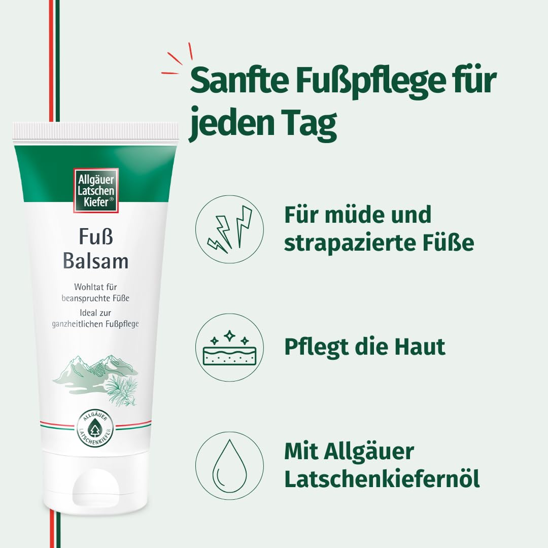 Allgäuer Latschenkiefer Fußbalsam - pflegt beanspruchte Füße - für trockene Füße - regeneriert & erfrischt - kann die Durchblutung fördern - 200ml – Bild 3