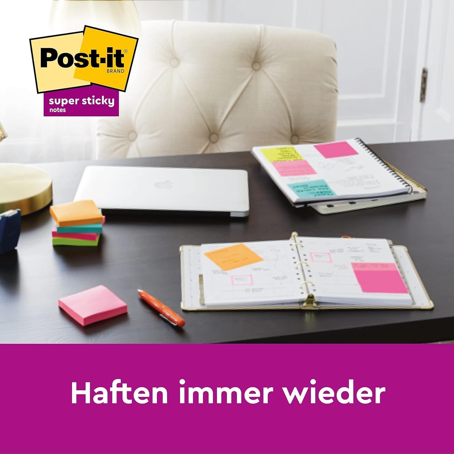Post-it Super Sticky Notes, 6 Blöcke (540 Blatt), 76 mm x 76 mm – Bild 3