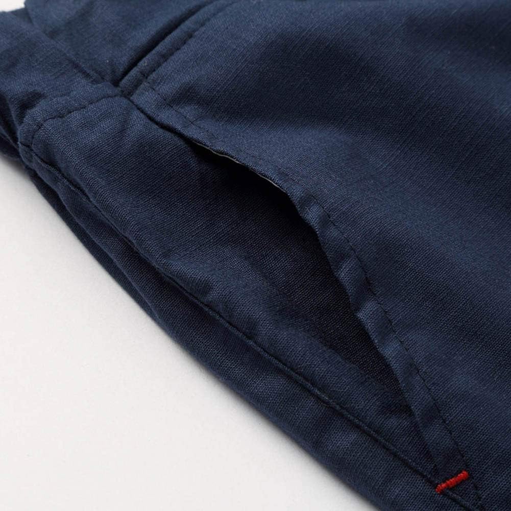 JustSun Kurze Hosen Herren Leinen Shorts Leicht Atmungsaktiv mit Tunnelzug – Bild 4