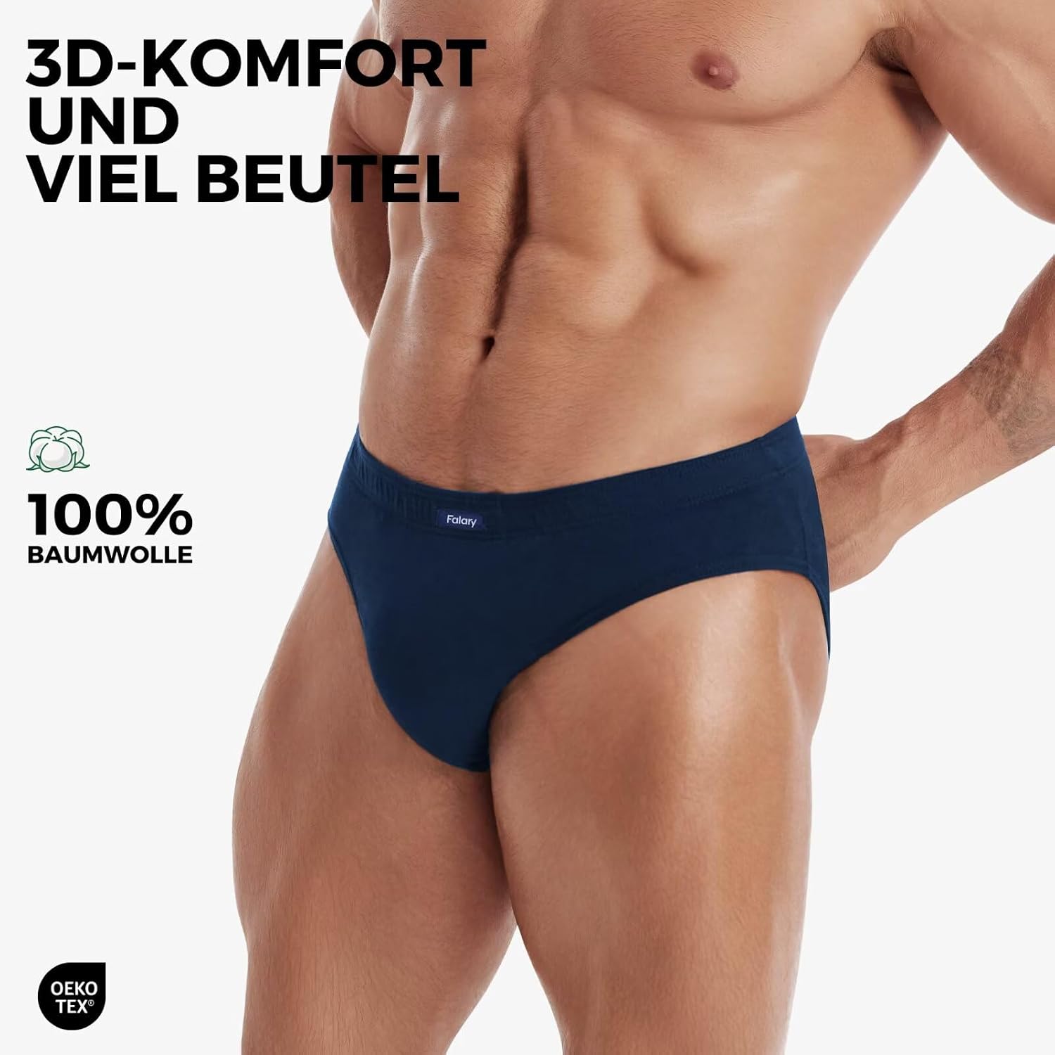 FALARY Herren Slip Baumwolle Unterhosen Männer 6/12er Pack – Bild 3