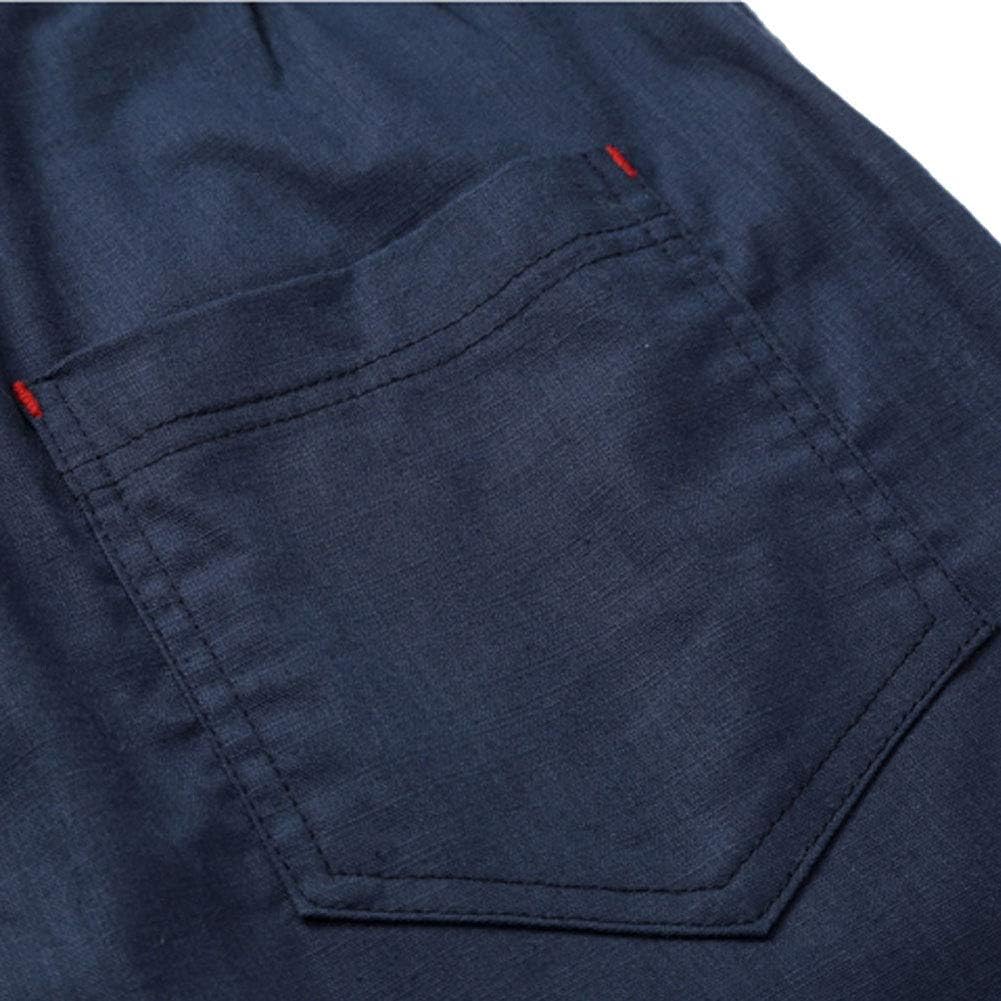 JustSun Kurze Hosen Herren Leinen Shorts Leicht Atmungsaktiv mit Tunnelzug – Bild 5