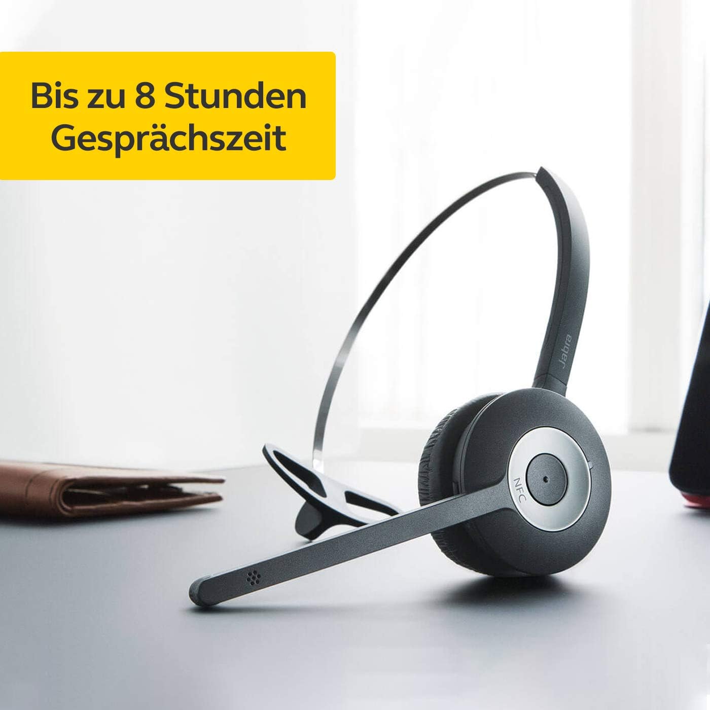 Jabra Pro 920 MS Mono DECT-Headset, kabellos, HD-Stimme, Geräuschunterdrückung und Akkulaufzeit für einen Tag – optimiert für die Verwendung mit Festnetztelefon in Europa – EU-Stecker – Bild 4