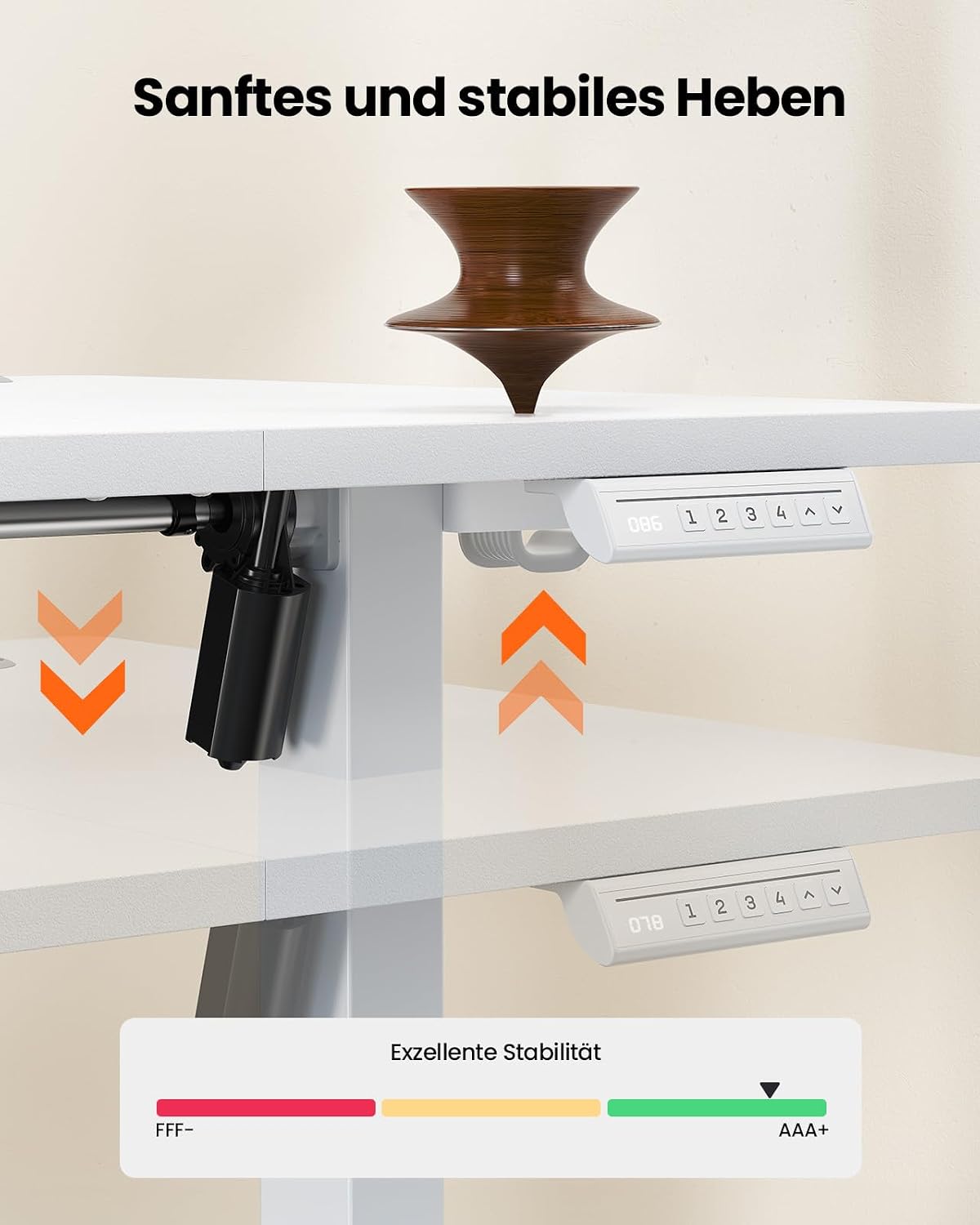 ErGear Höhenverstellbarer Schreibtisch 140x70cm 4-Speicher Geteilte Platte – Bild 7