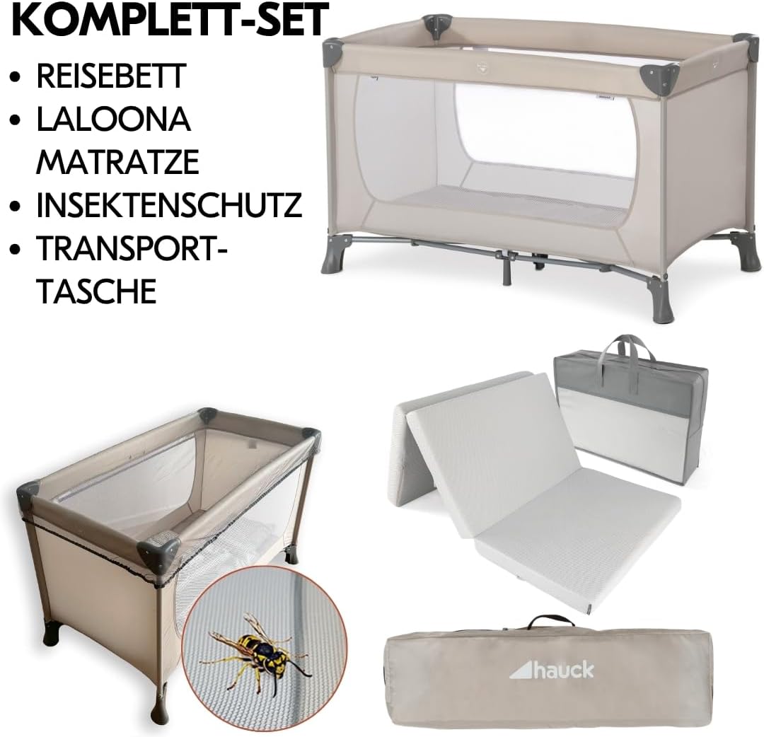 hauck Dream n Play Baby Reisebett Set - Beige – Bild 2
