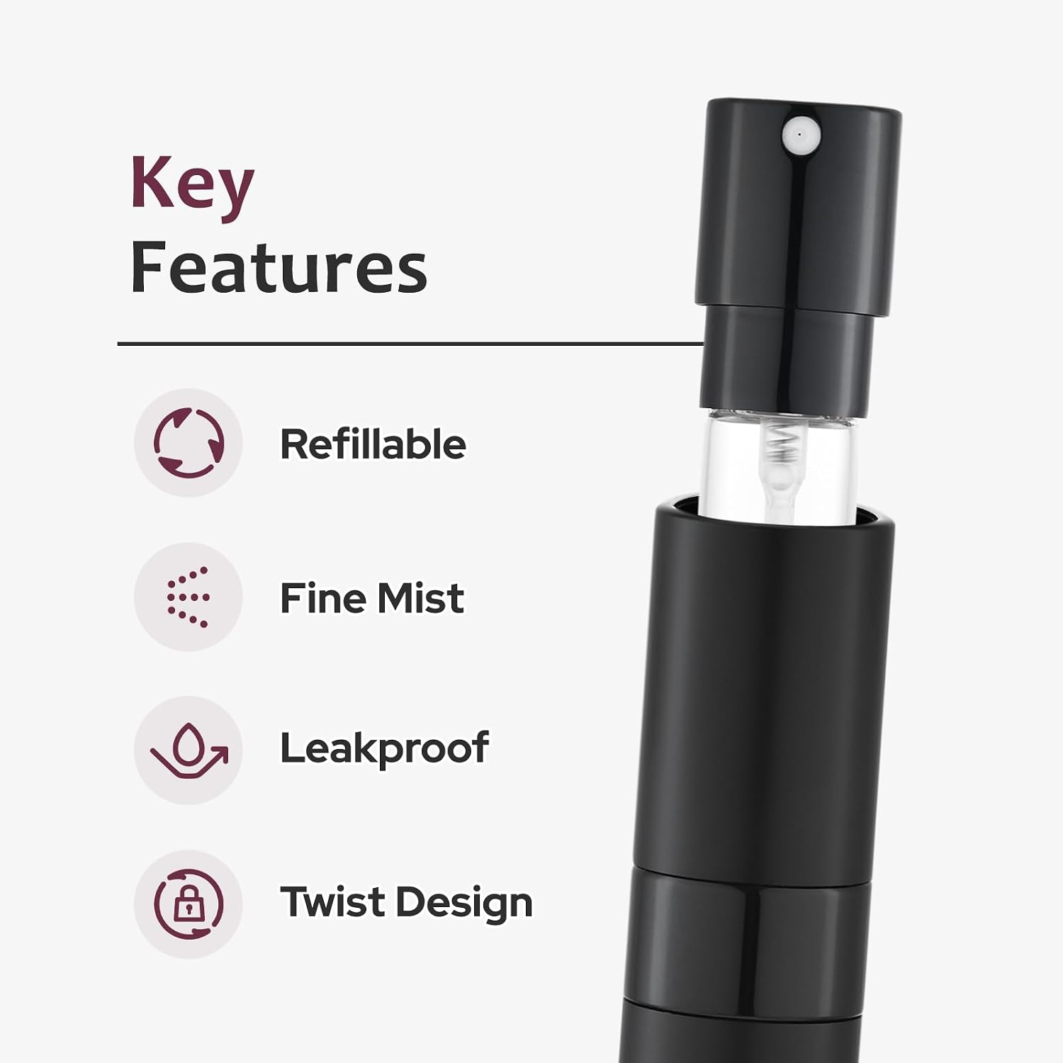 Toureal Parfum Zerstäuber für Unterwegs, 8ml Reisezerstäuber Nachfüllbar – Bild 5