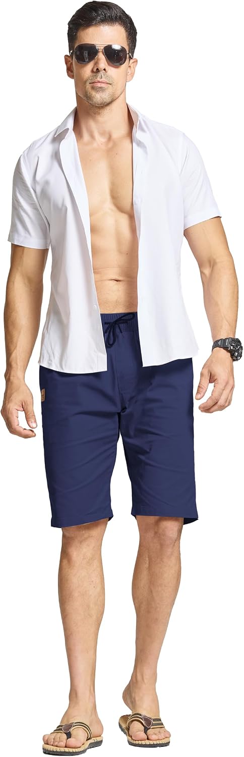 HCSS Kurze Hosen Herren Shorts Herren Sommer Chino Shorts Männer Baumwolle Hose Kurz Elastische Taille mit Taschen – Bild 2