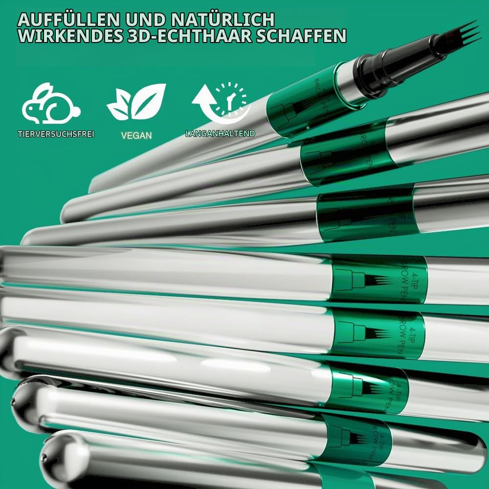 Microblading Augenbrauenstift, Wasserfest & Langanhaltend, Präzise Ultra-Fine Spitze für Natürliche, Volle Augenbrauen, Bis zu 12 Stunden Halt, Cruelty-Free & Vegan (02 Brown) – Bild 8