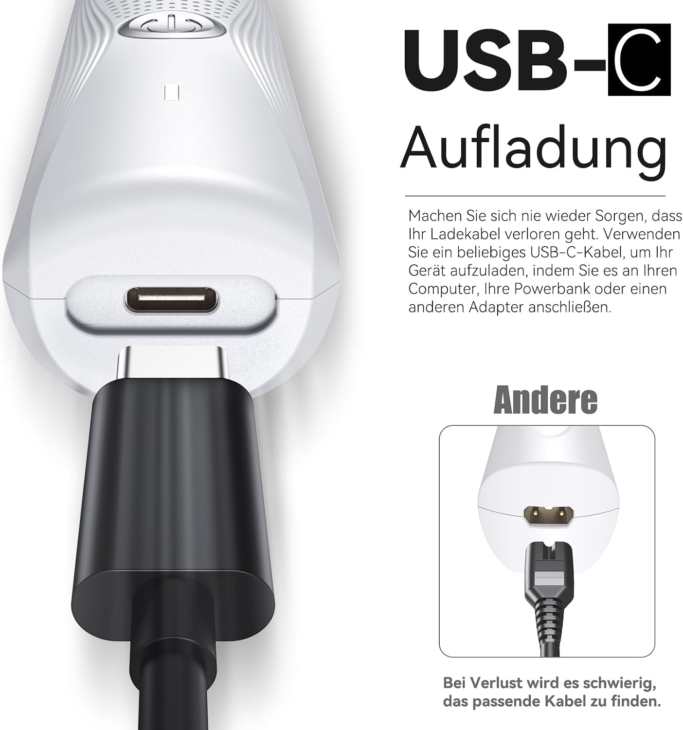 Leise Schermaschine Katze Set,Profi Haarschneidemaschine für Katzen Hunde Verfilztes Fell Pfotenhaare mit Pflegeschere & Kamm,USB-C-Aufladung – Bild 6