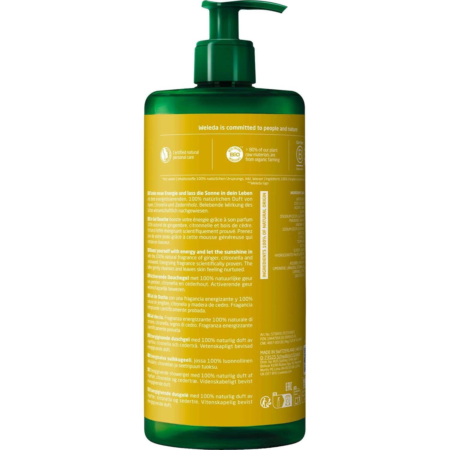 Weleda Aroma Shower Energy XXL Duschgel 750 ml vegan mit Pumpspender – Bild 6