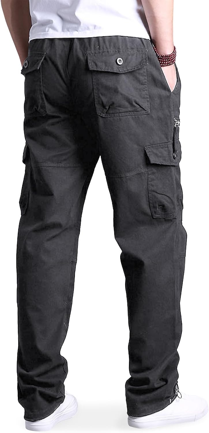 Aotoyou Cargohose Herren Baumwolle Cargo Hose Lang Freizeithose – Bild 3