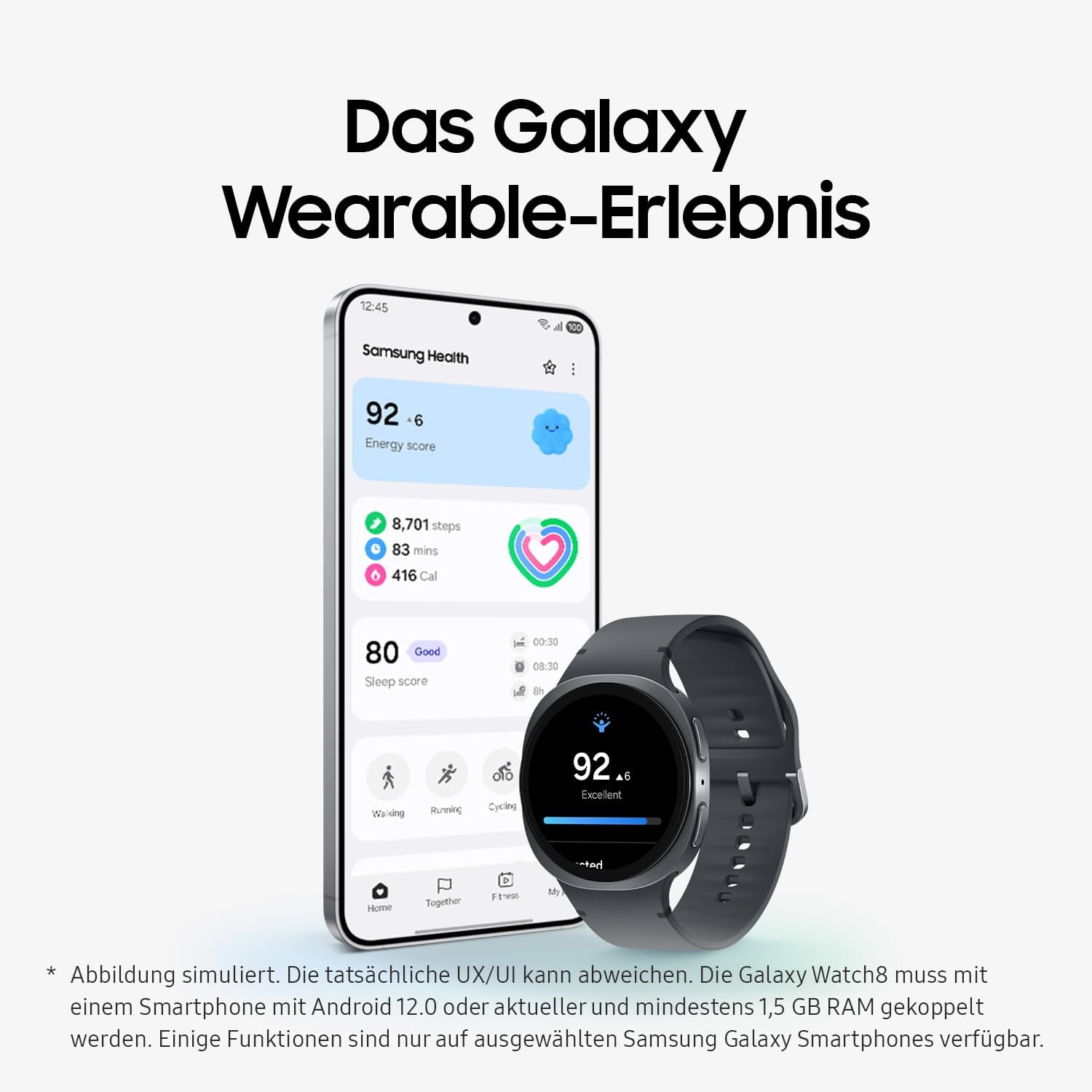 Samsung Galaxy Watch8 Smartwatch mit Galaxy AI, Fitness-Uhr und Fitness-Tracker, Sport Band, Wellness- und Schlaf-Coaching, 40 mm, Bluetooth, Graphite, 3 Jahre Herstellergarantie – Bild 13