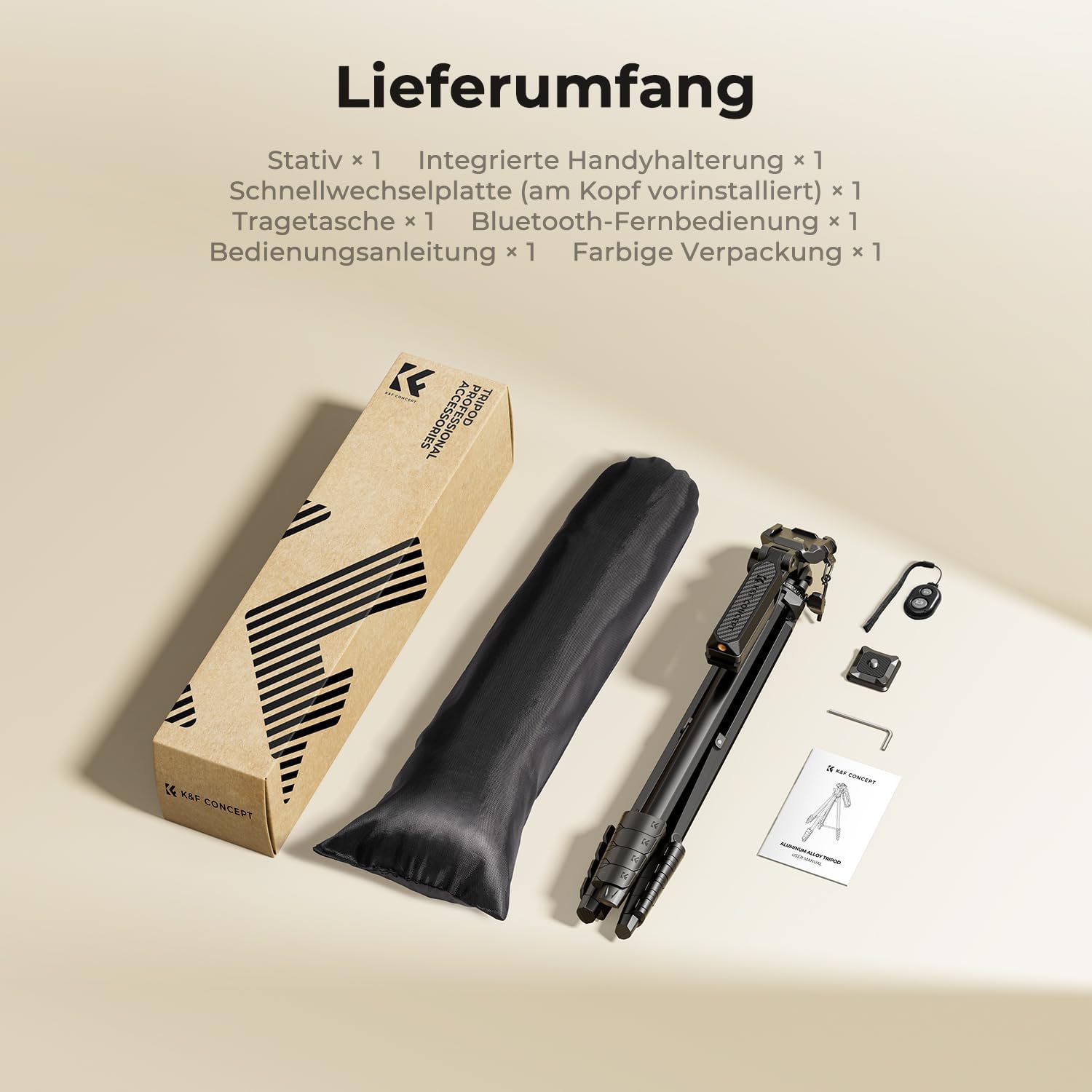 K&F CONCEPT 158cm Kamera Handy Stativ – Bild 9