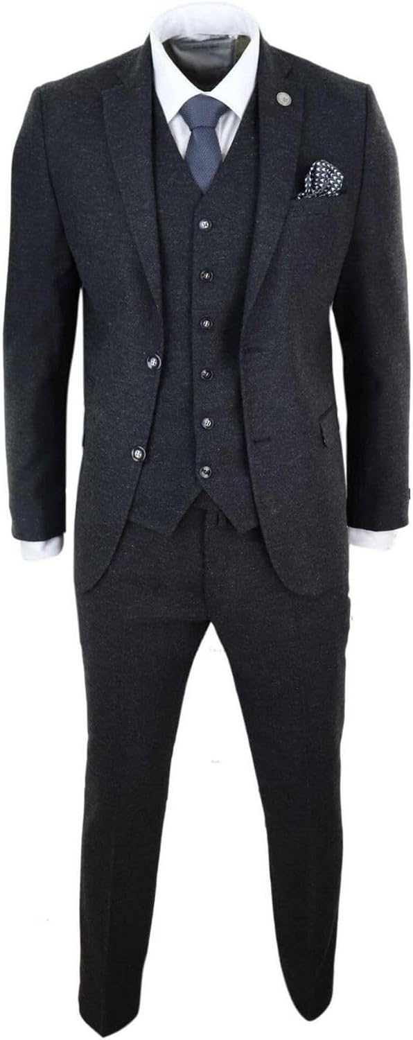 Herrenanzug 3 Teilig Wollenanteil Tweed Design 1920 Vintage Klassisch – Bild 3