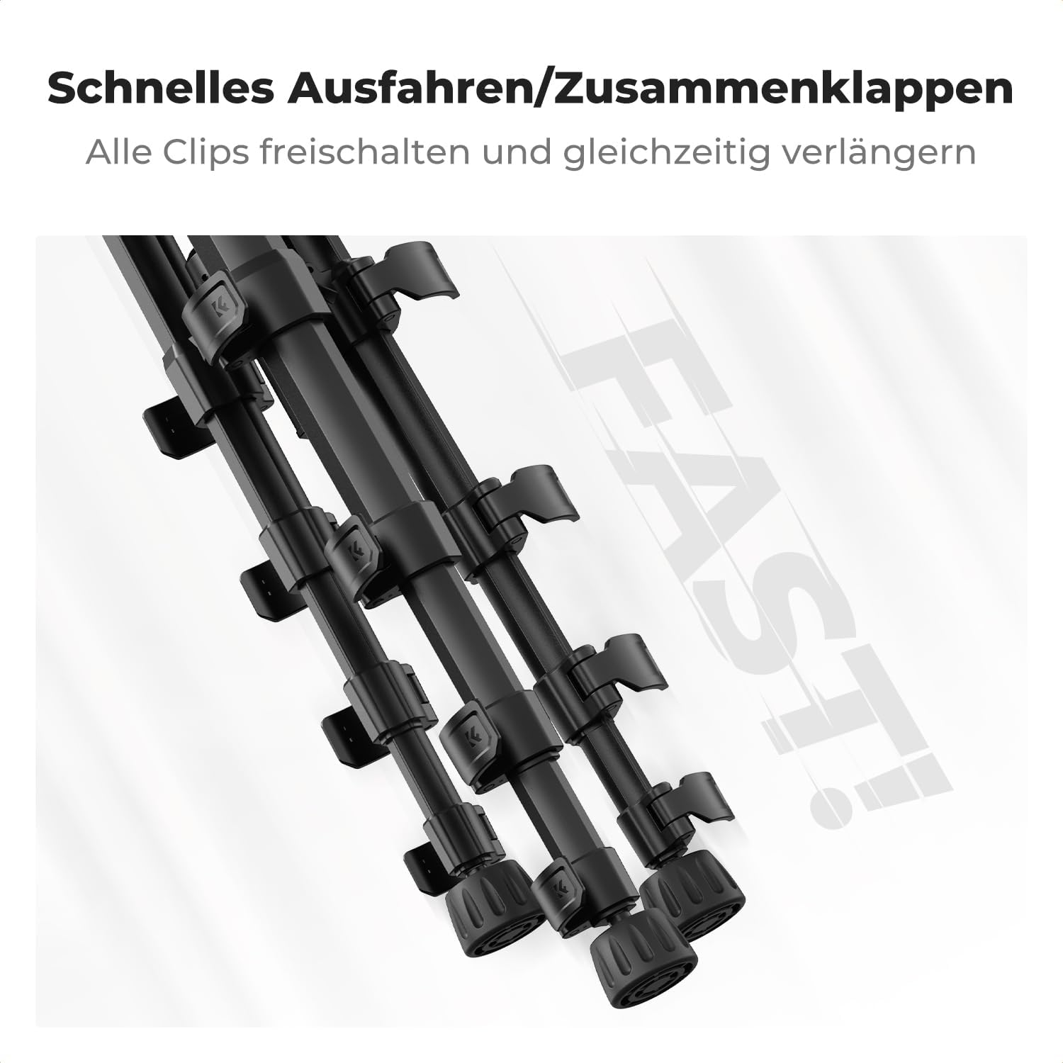 K&F CONCEPT Aluminium Kamera Stativ, 190cm leicht Stativ mit Tasche – Bild 7