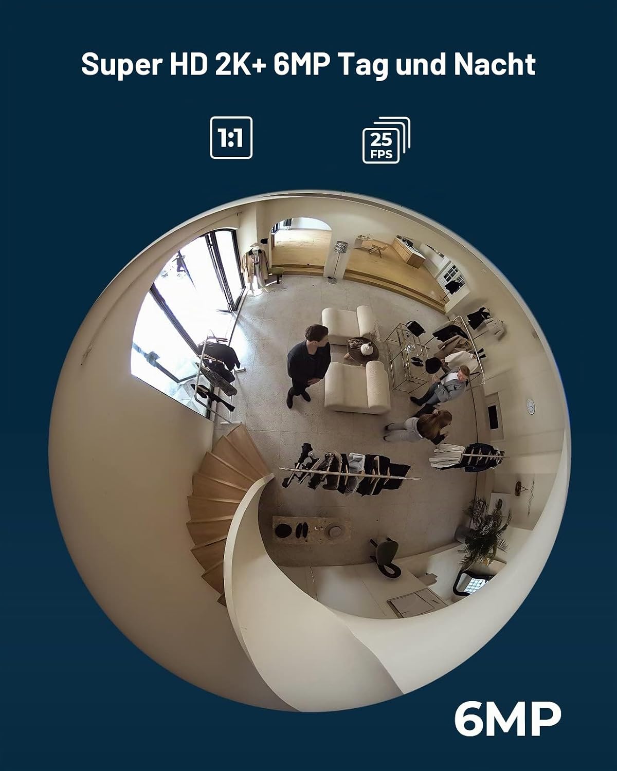 Reolink 6MP WLAN Überwachungskamera Innen, FE-W (Generalüberholt) – Bild 2