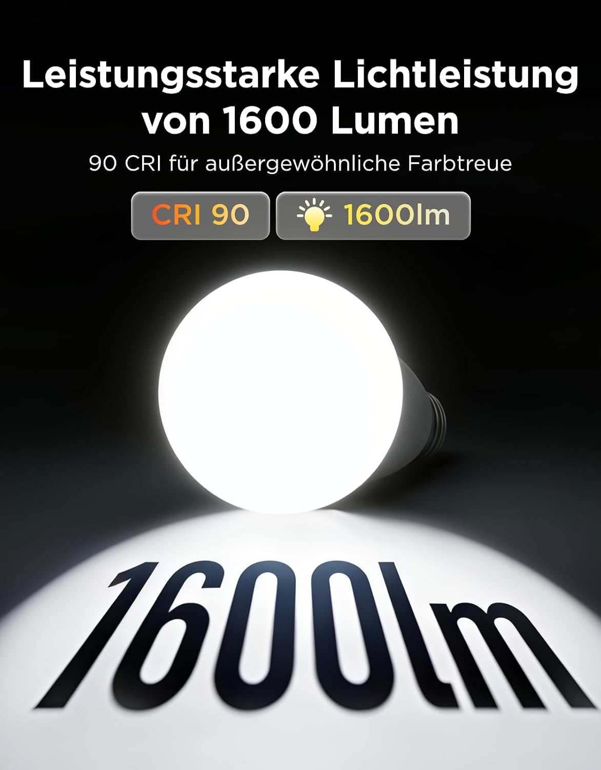 Govee E27 LED Smart Glühbirne, 1600 Lumen RGBWW, A21 dimmbar, 1 Stück – Bild 3