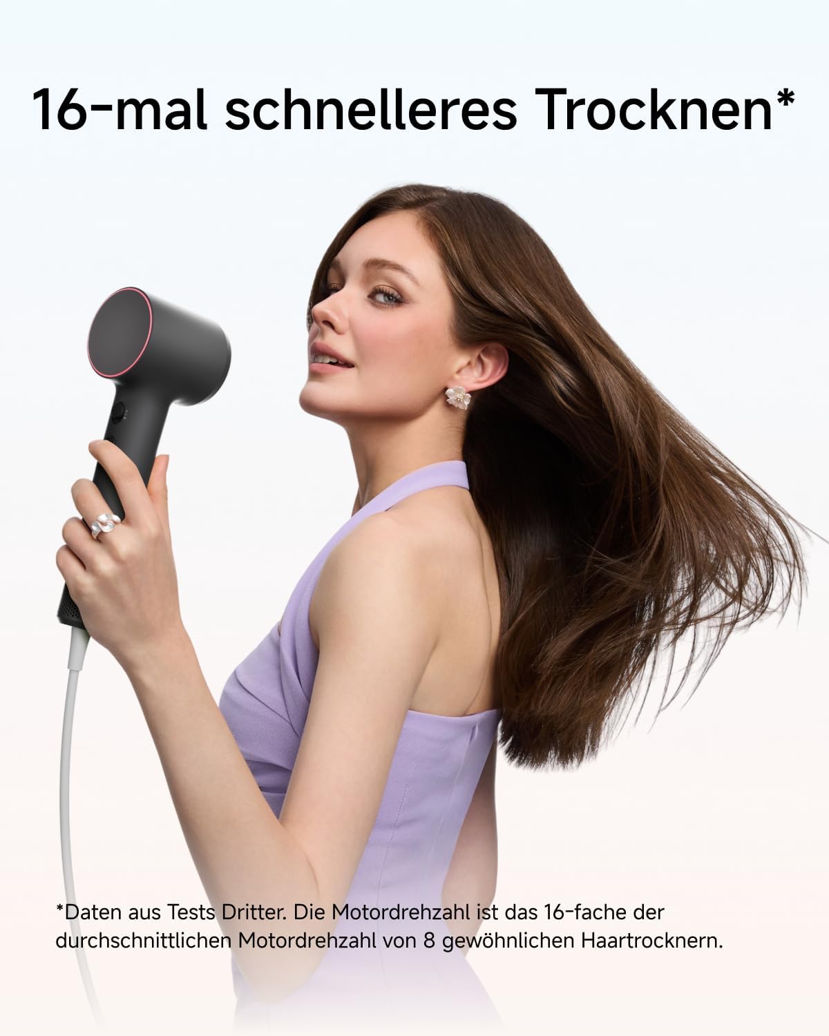 Laifen Air Pro Haartrockner, 299 g leicht, 20 m/s Luftstrom, Nachtschwarz – Bild 2