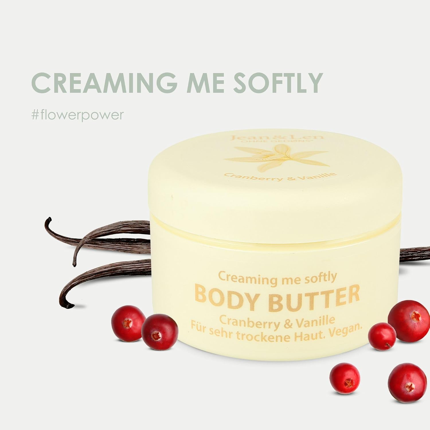 Jean & Len Body Butter Cranberry & Vanille, vegan, 200 ml – Bild 3