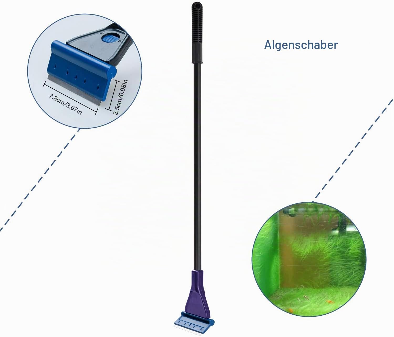 Hohe Qualität 5 in 1 Aquarium Reinigung Werkzeug Set Fischnetz + Kiesrechen + Algen Schaber + Float Gabel + Schwamm zur Reinigung Aquarium Bettgestell Gabel Kies – Bild 7