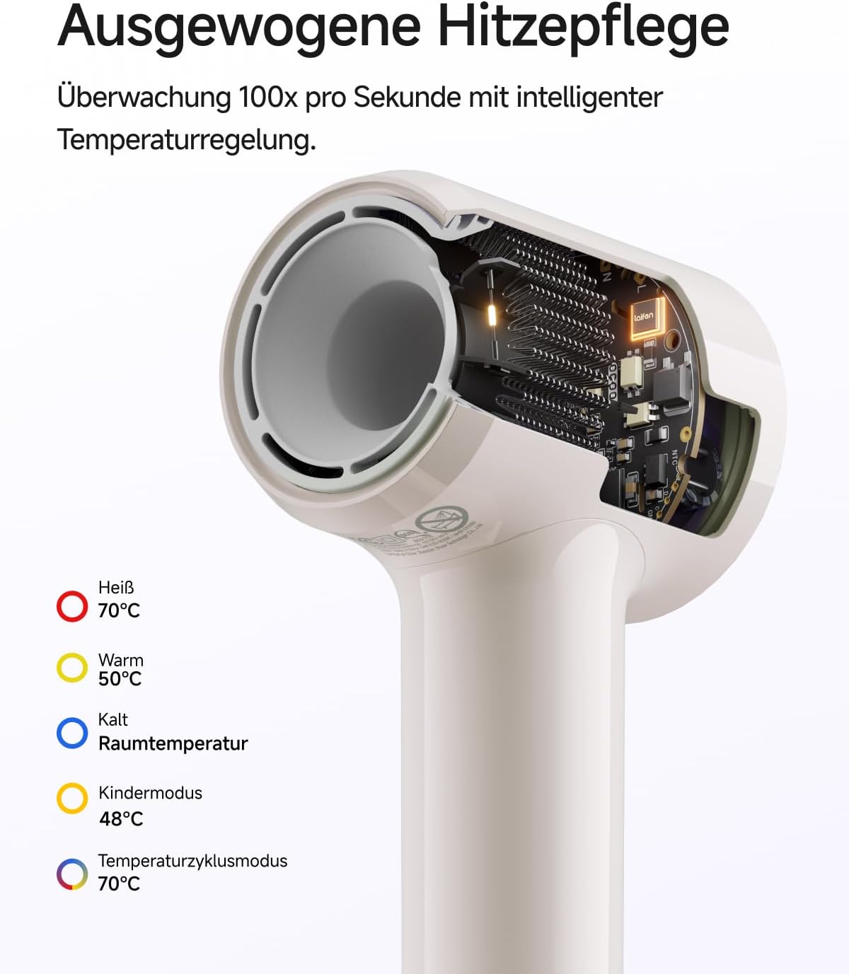 Laifen Air Haartrockner, 280 g leicht, bis zu 15× schneller, Sandbeige – Bild 6