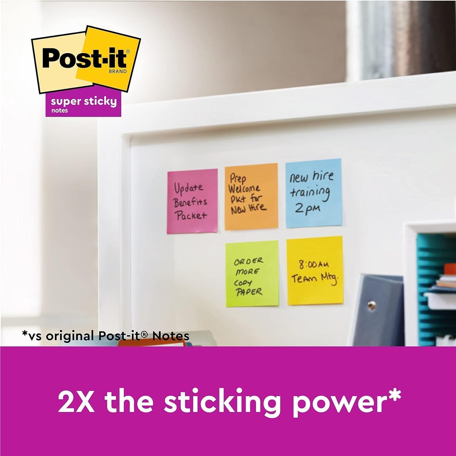 Post-it Super Sticky Notes, 6 Blöcke (540 Blatt), 76 mm x 76 mm – Bild 2