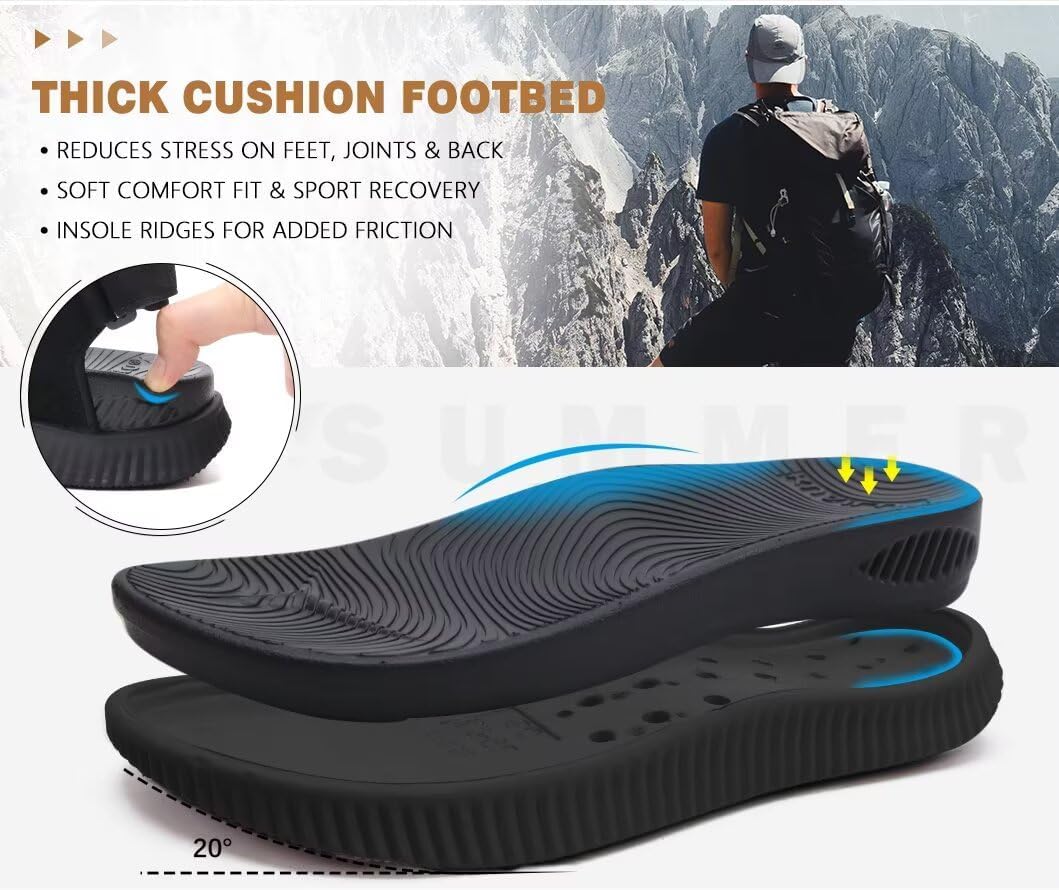 KuaiLu Herren Wandersandalen mit Orthopädische Arch Support Fußbett – Bild 8
