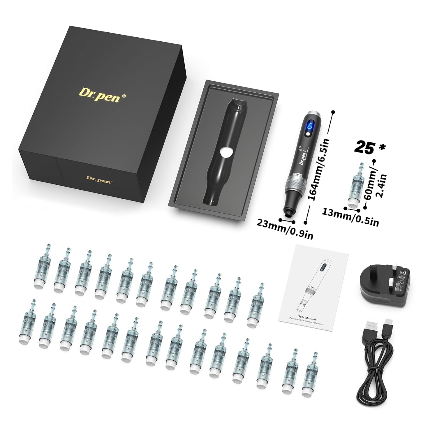 Dr. Pen 2026 Ultima M7S Microneedling Pen, Dermapen mit 25 Ersatzkartuschen – Bild 9