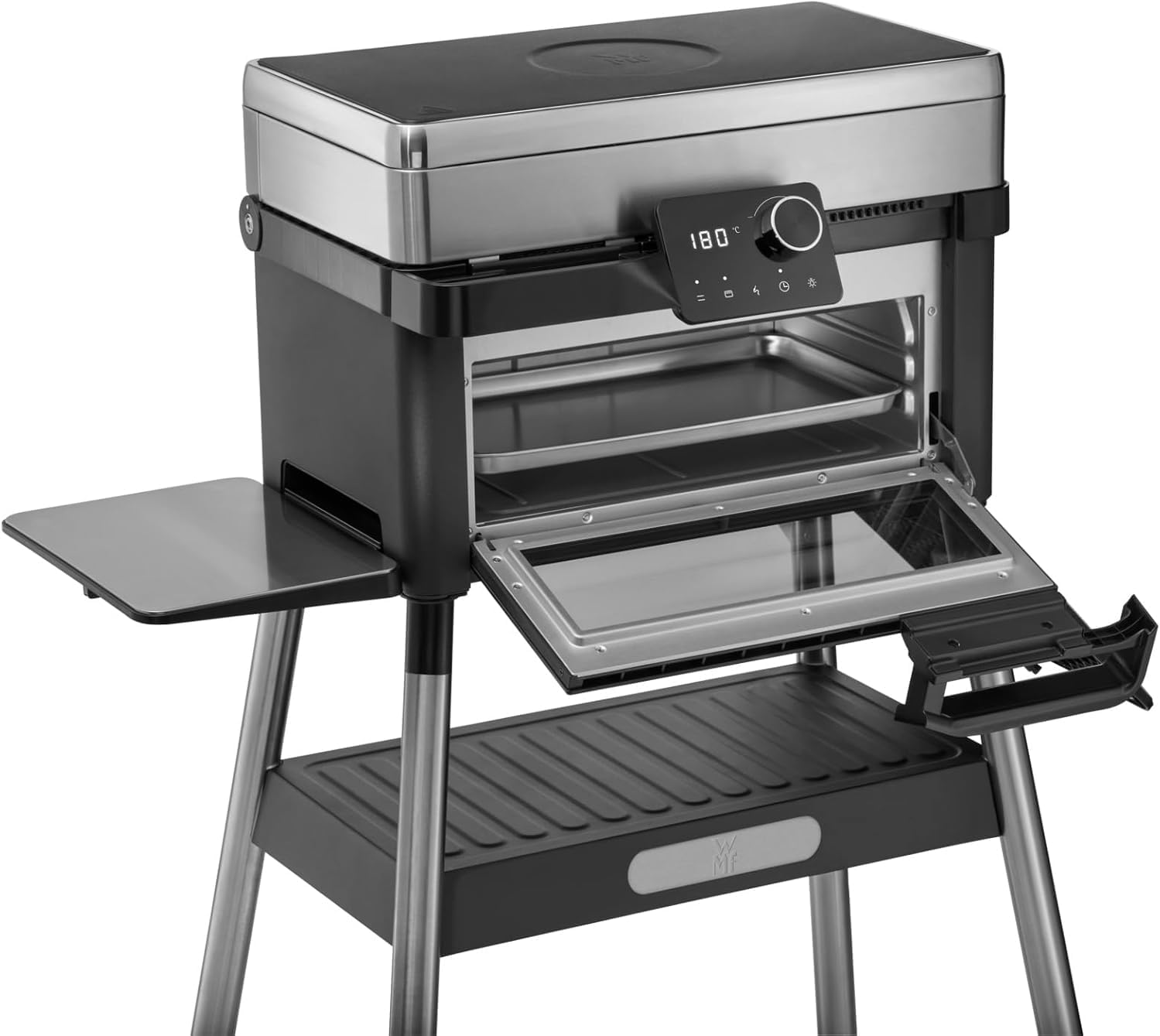 WMF Profi Plus Urban Master Elektrogrill Standgrill – Grill elektrisch bis 340°C, integrierter Backofen bis 200°C, Elektrogrill mit Deckel für Balkon & draußen, 2-in-1 Balkongrill mit Gusseisenplatten – Bild 7