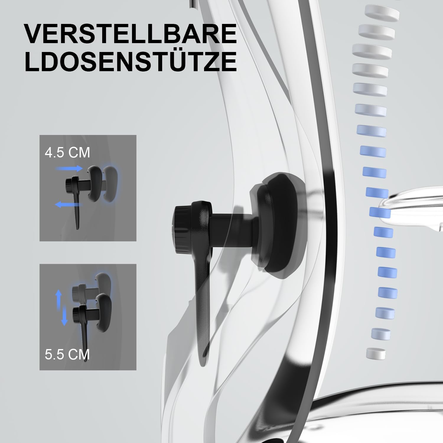 SIHOO M18 Ergonomischer Bürostuhl, verstellbare Lendenwirbelstütze, 330 lb – Bild 6