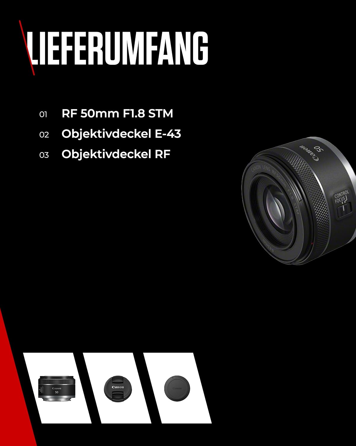 Canon RF 50 mm F1.8 STM Objektiv, Kompakt und Leicht, Hohe Lichtstärke von 1:1,8, Kompatibel mit Allen Canon Kameras der EOS R Serie, Schwarz – Bild 7