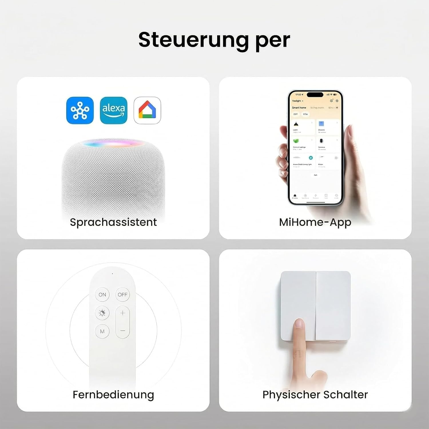 Yeelight Smart Deckenleuchte mit RGBCW Backlight, 60cm 50W Dimmbar LED Deckenlampe Blitz-Montage, 4500LM, 16M DIY Farben, 2700K-6500K, Kompatibel mit Alexa & Google, App Fernbedienung Große LED Lampe – Bild 6