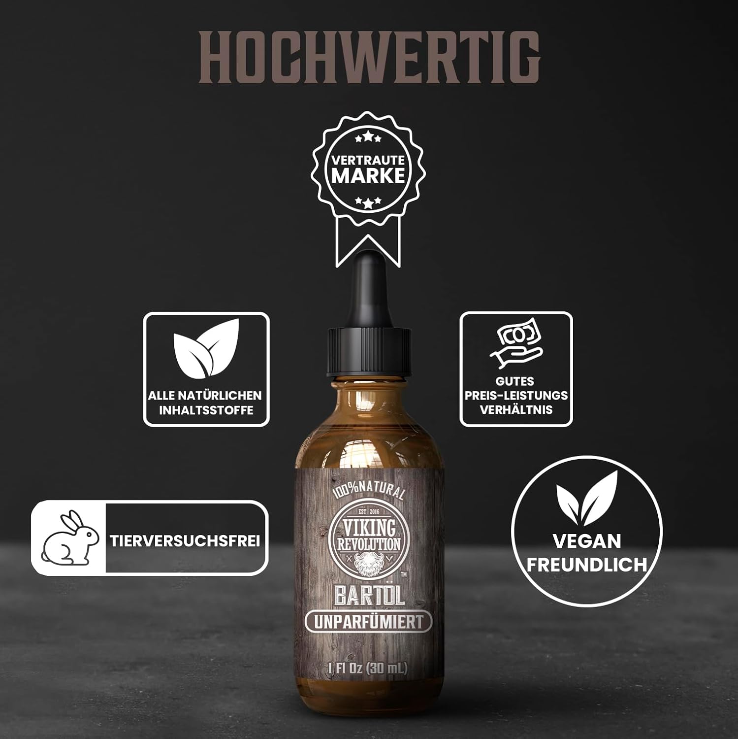 Viking Revolution Bartöl zum Entwirren – natürliche Argan- & Jojobaöle, nicht parfümiert, weich, glättet & stärkt das Wachstum des Bartes – Pflegebehandlung für Bart & Schnurrbart – 1 Stück – Bild 5