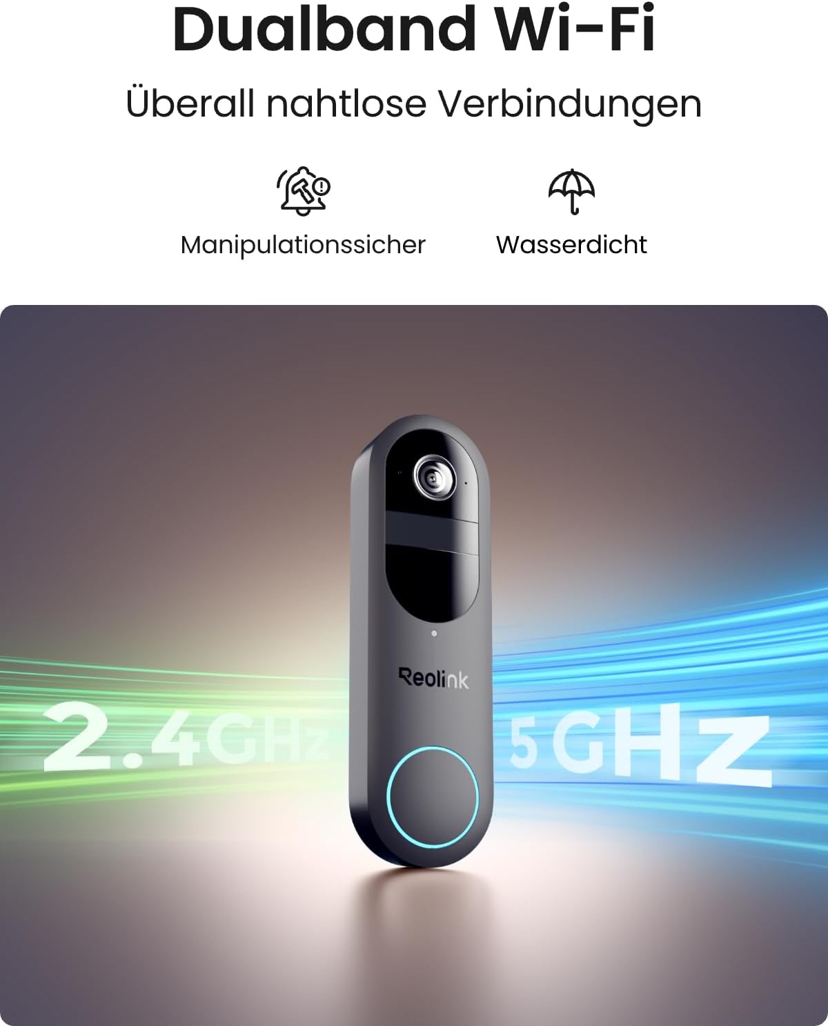 Reolink Akku Türklingel mit Kamera (Gen 2.), 2K 4MP, 1:1 Kopf‑Fuß‑Ansicht – Bild 7
