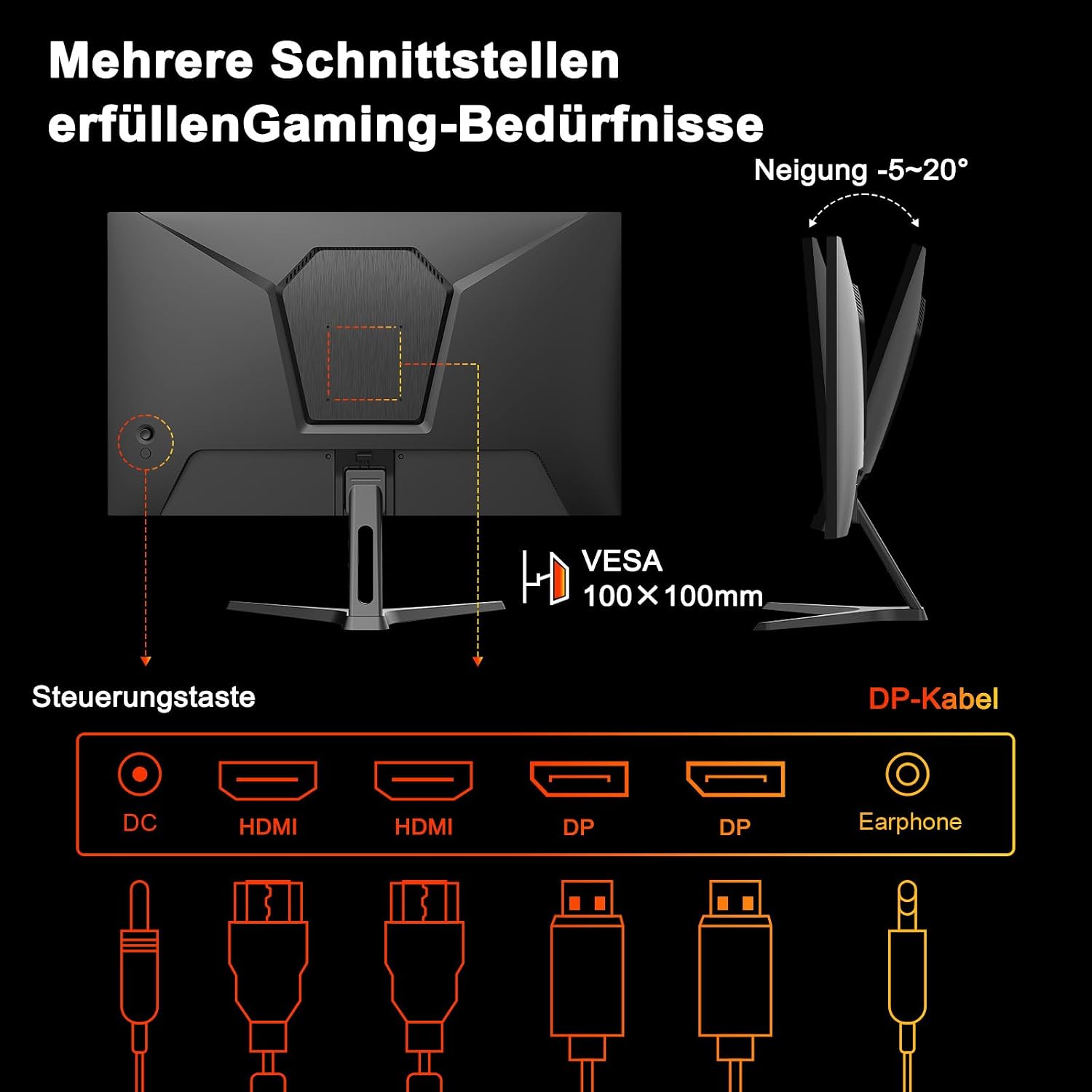 Minifire Gaming Monitor 27 Zoll,WQHD(2560×1440P),200Hz, Schnelles IPS Panel – Bild 6