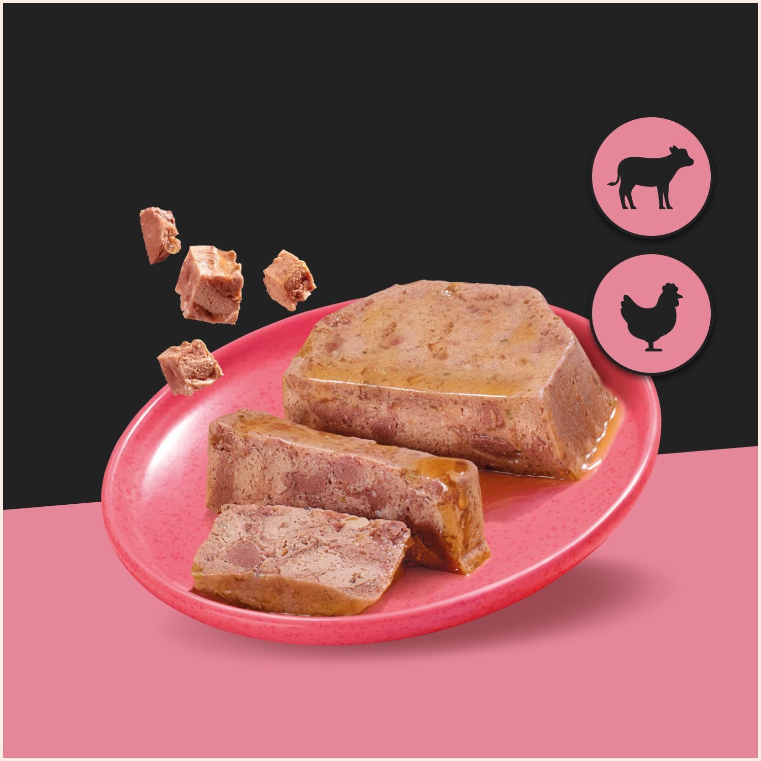 Cesar Klassik-Terrine Adult Schale 14 x 150g mit Stückchen reich an Kalb und Geflügel in Pastete (14er-Packung) – Bild 4
