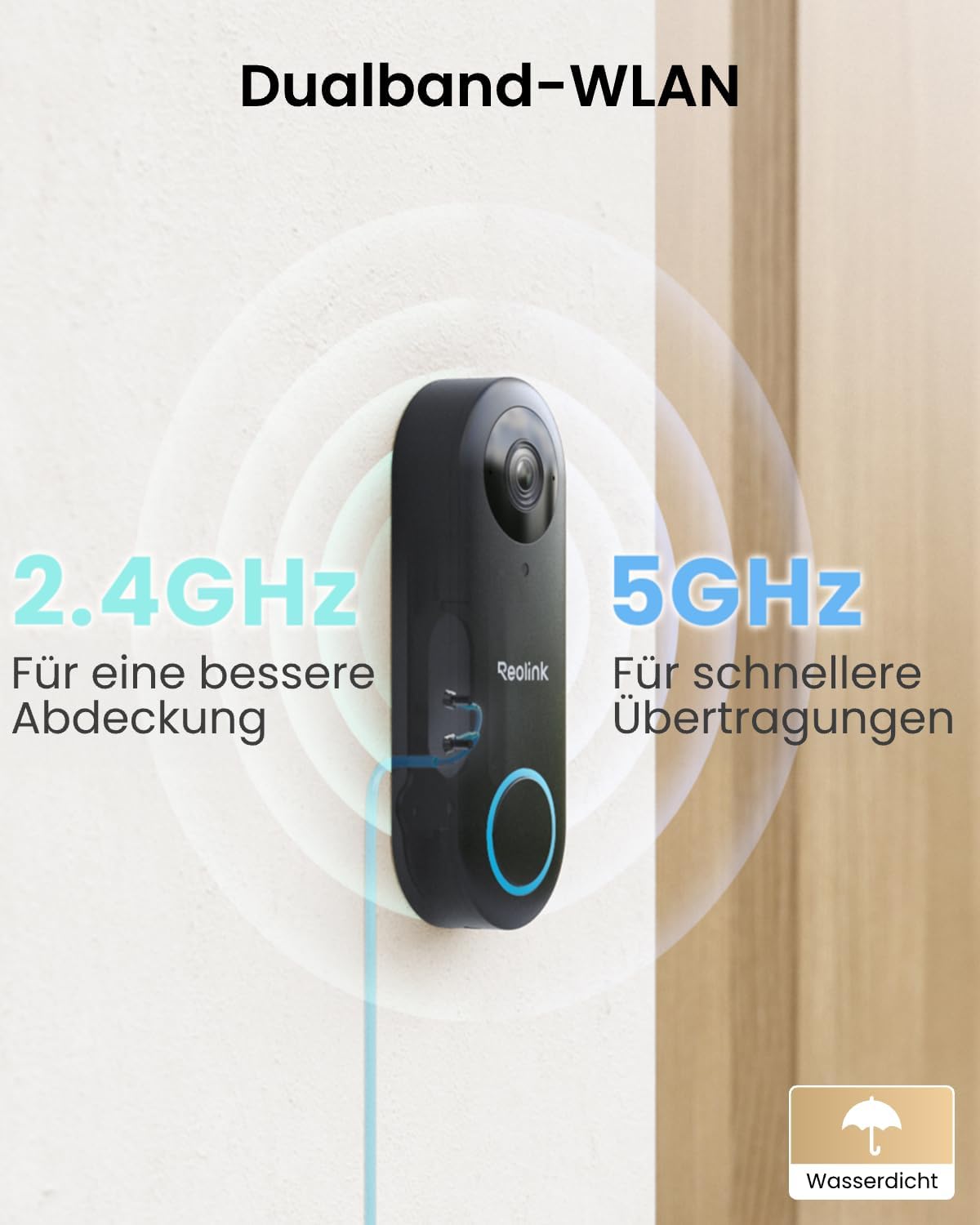 Reolink 5MP Video-Türklingel mit Chime, 2,4/5GHz WLAN, 180° Ultraweitwinkel – Bild 5