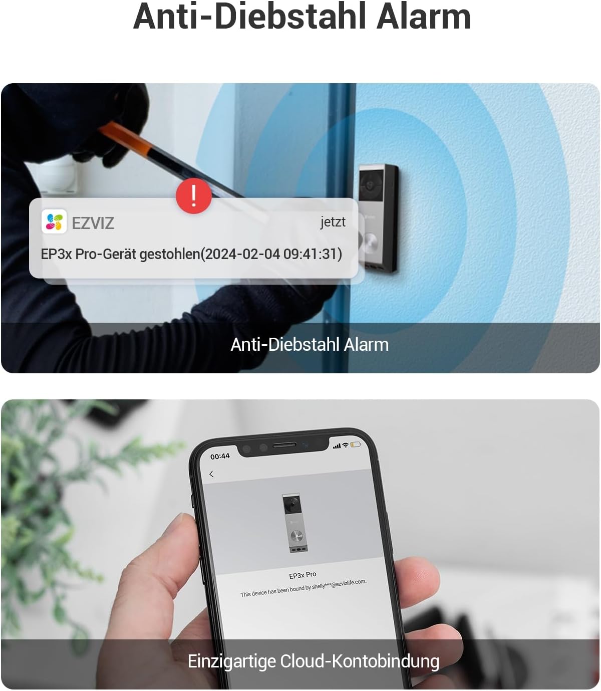 EZVIZ EP3x Kabellose Türklingel mit Smartem Bildschirm SD7, 2K & 2MP – Bild 10